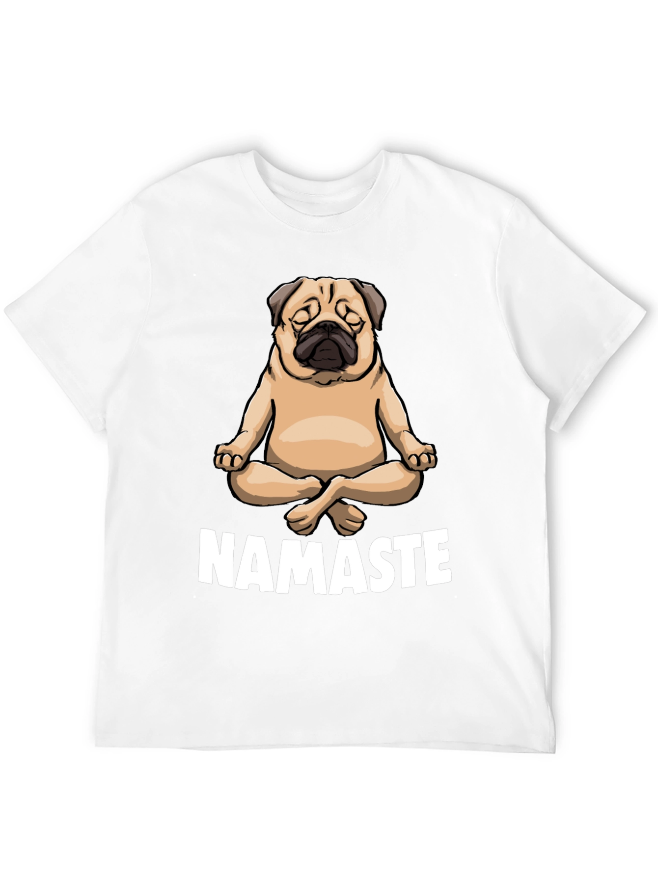 Black Yoga Pug Namaste Black T-Shirt view 12