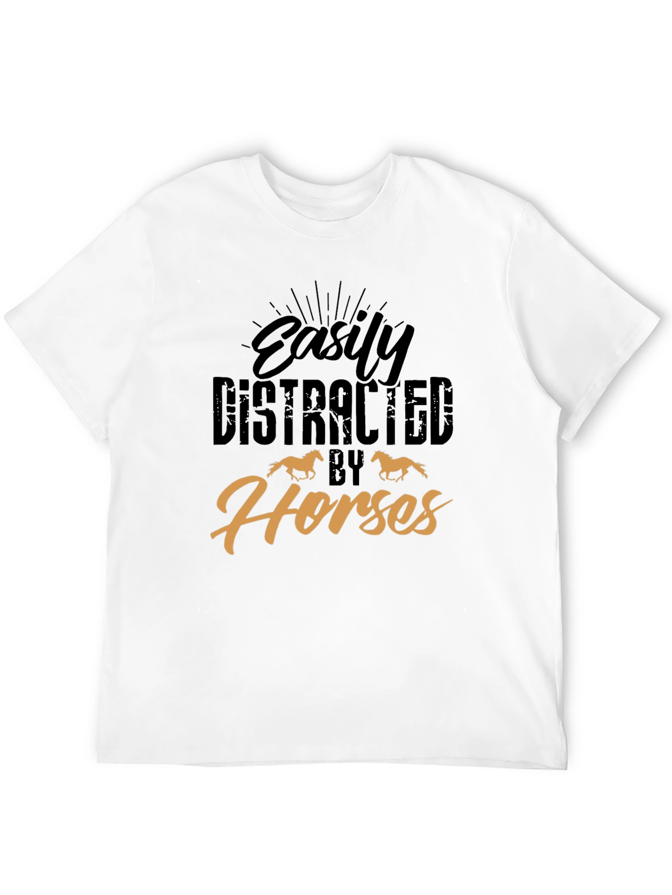 Black Easily Distracted By Horses Graphic Tee view 12