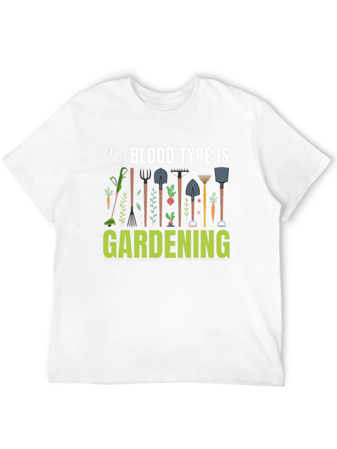 Black Gardening Blood Type T-Shirt view 12