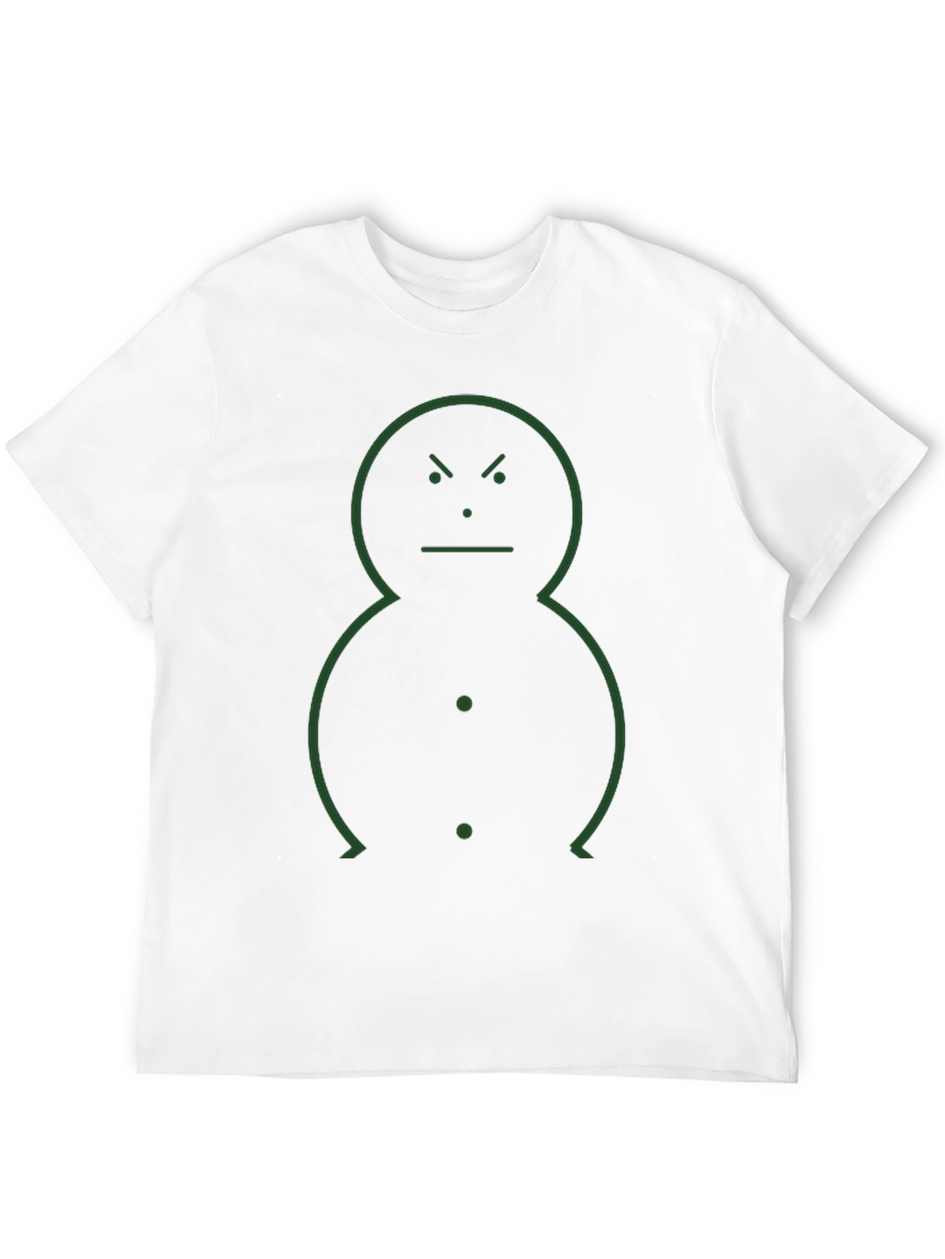 Black Minimalist Angry Snowman Graphic Tee view 12