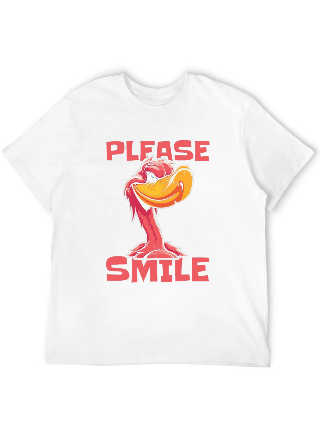 Black Please Smile Cartoon Duck Graphic Tee view 12