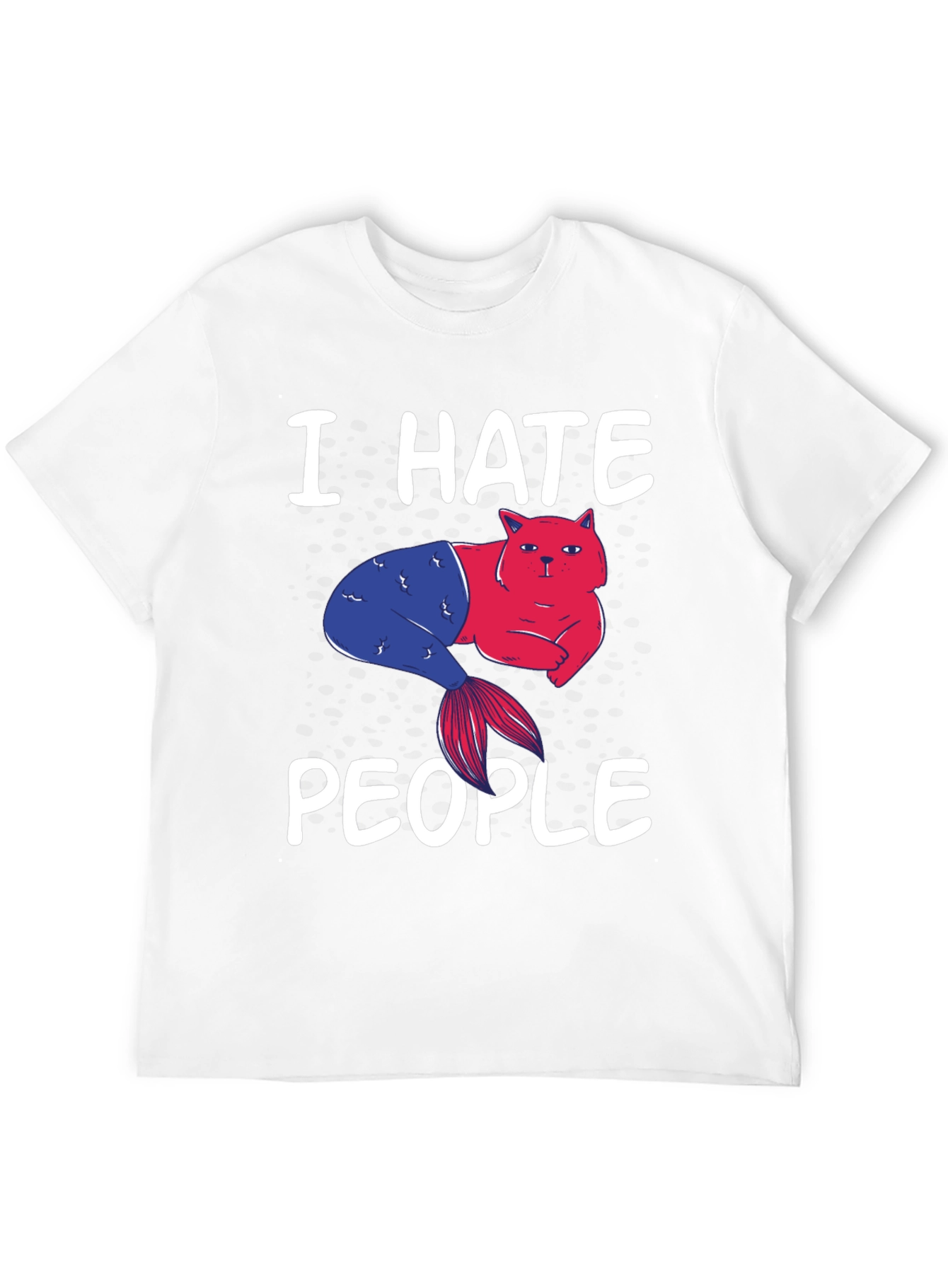 Black I Hate People Cat Mermaid Graphic Tee view 12