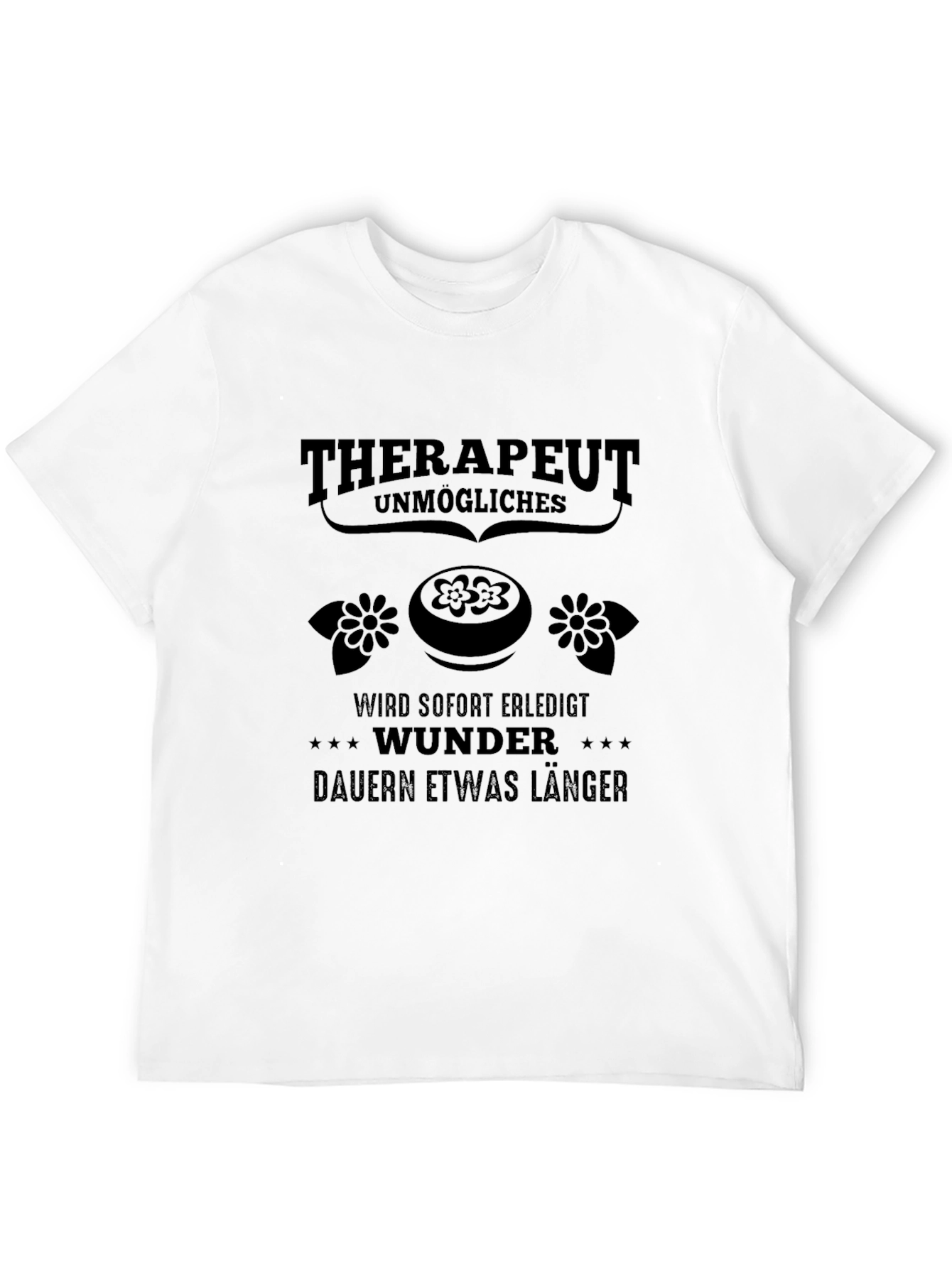 Black Therapeut Black T-Shirt - German Humor Graphic Tee view 12