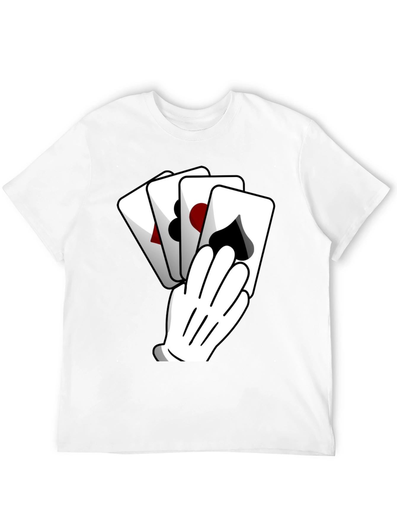 Black Playing Card Hand Black Graphic Tee view 12