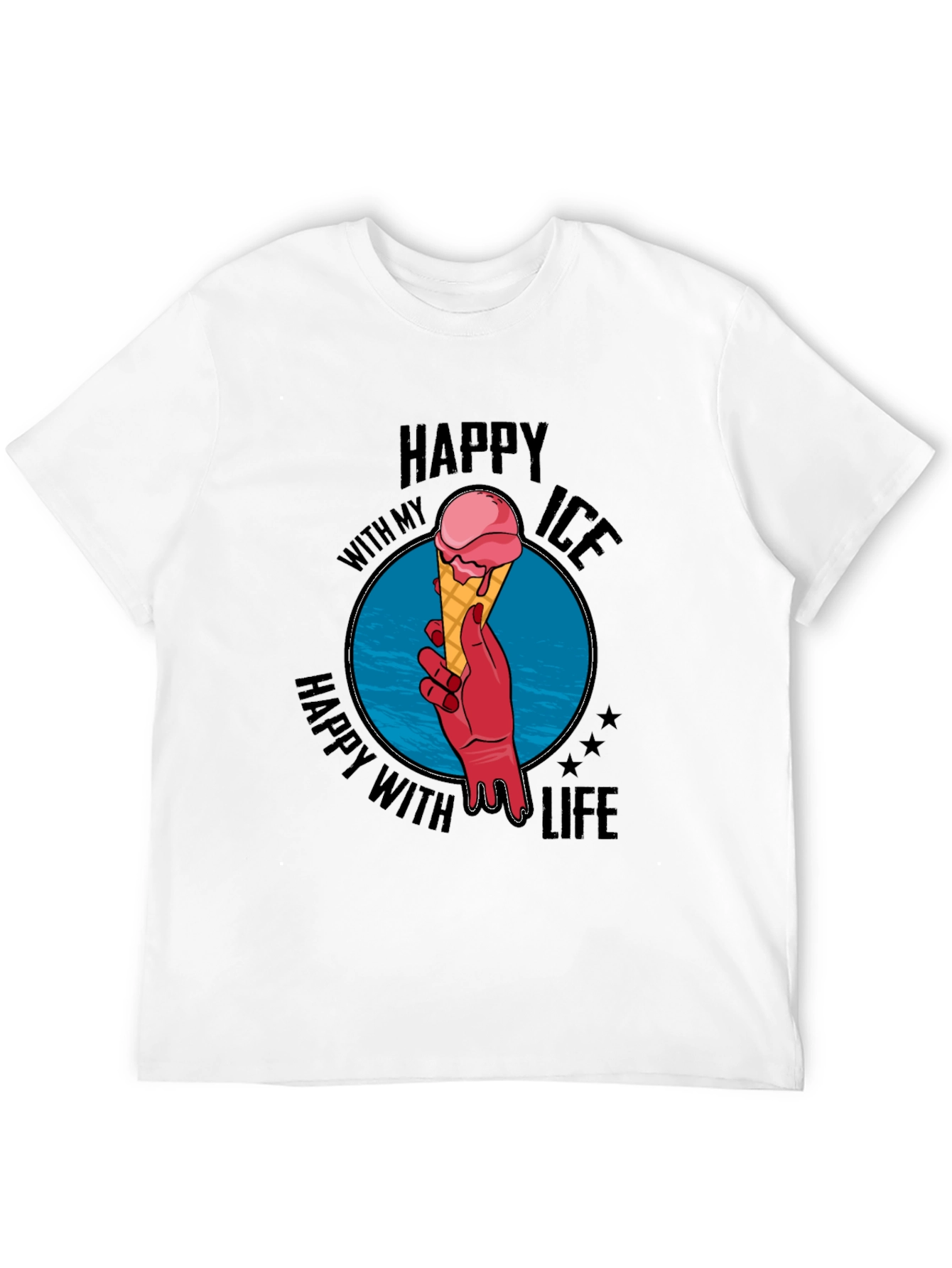 Black Happy With My Ice T-Shirt view 12