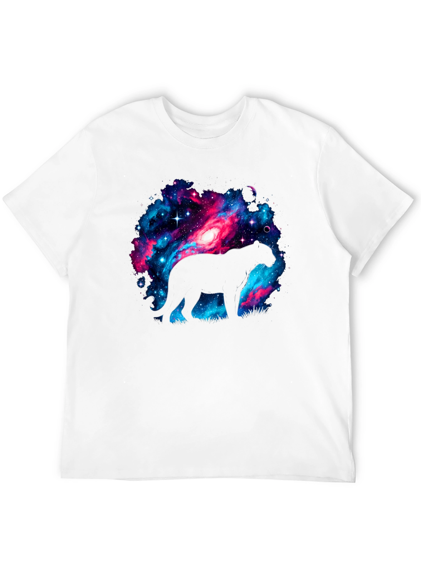 Black Galaxy Panther T-Shirt - Cosmic Cat Design view 12