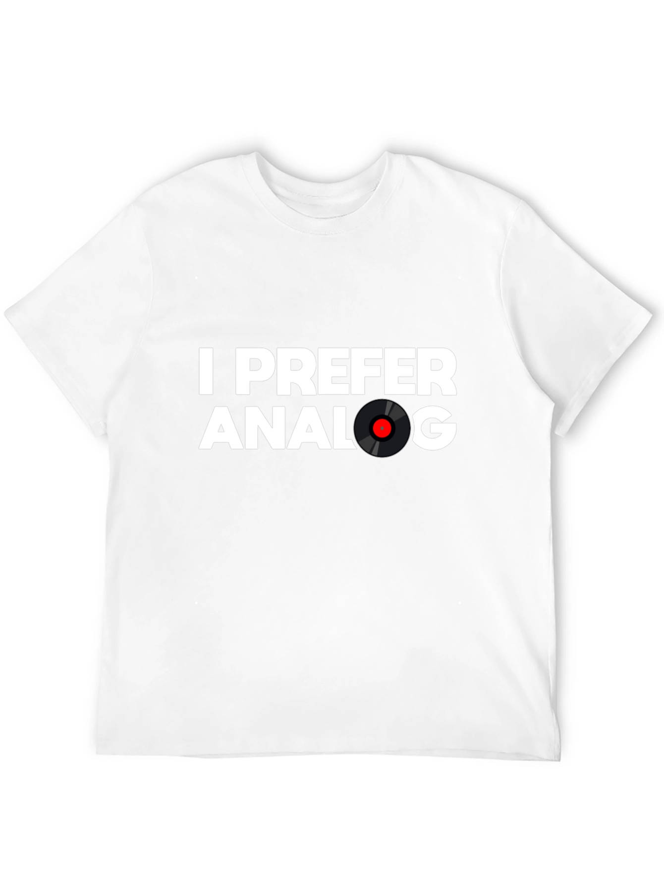Black I Prefer Analog Vinyl Record T-Shirt - Black view 12