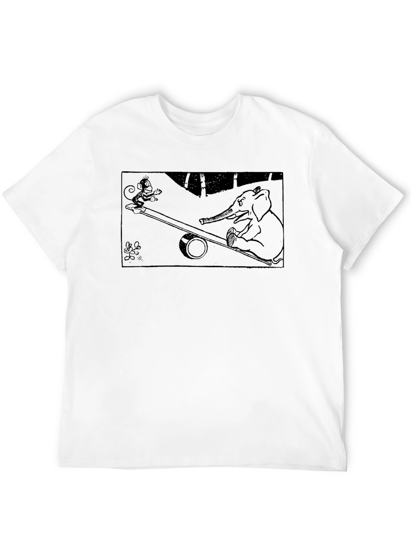 Black Monkey & Elephant See-Saw Graphic Tee view 12