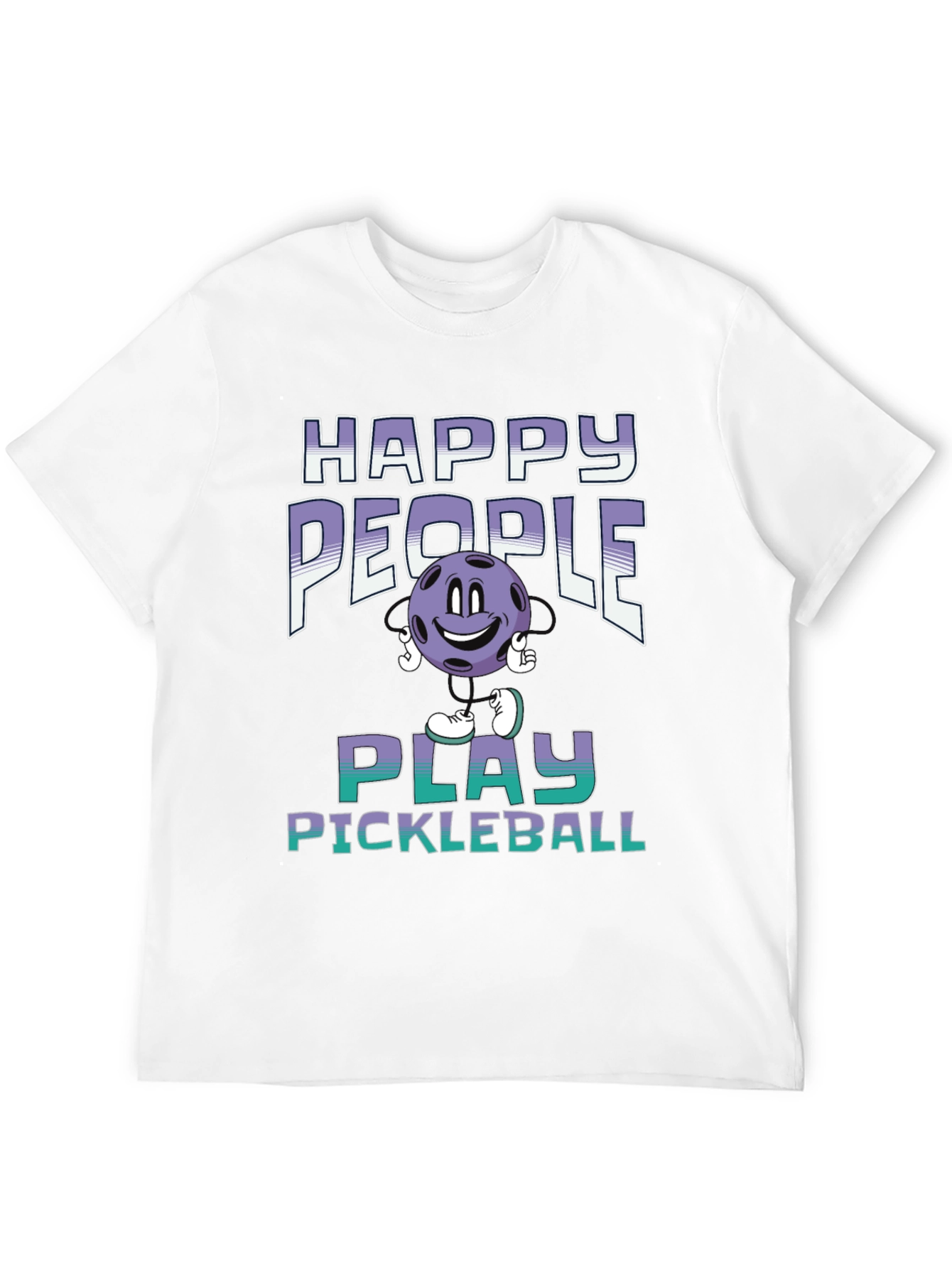 Black Happy People Play Pickleball T-Shirt view 12