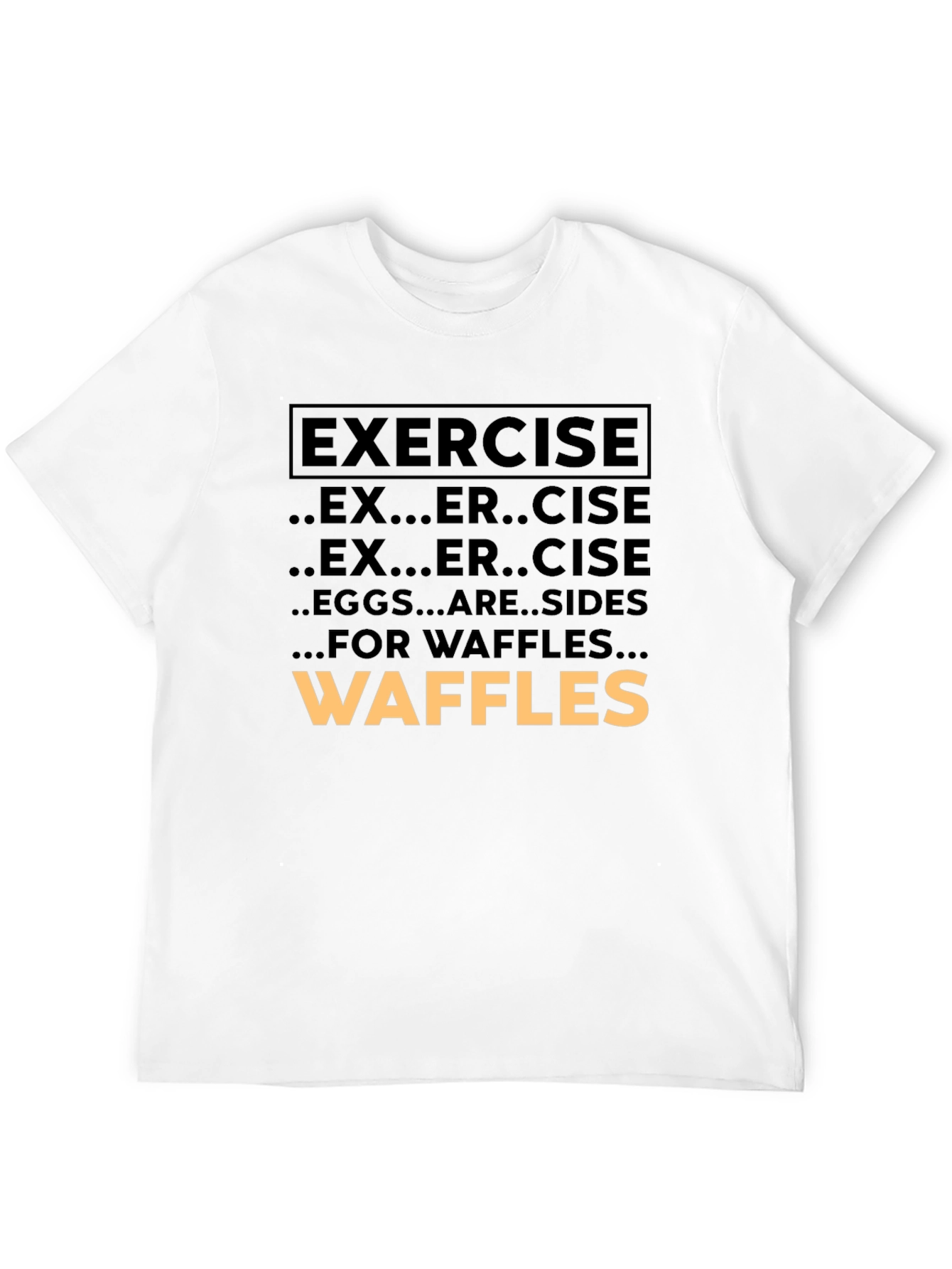 Black Exercise Waffles Graphic Tee view 12