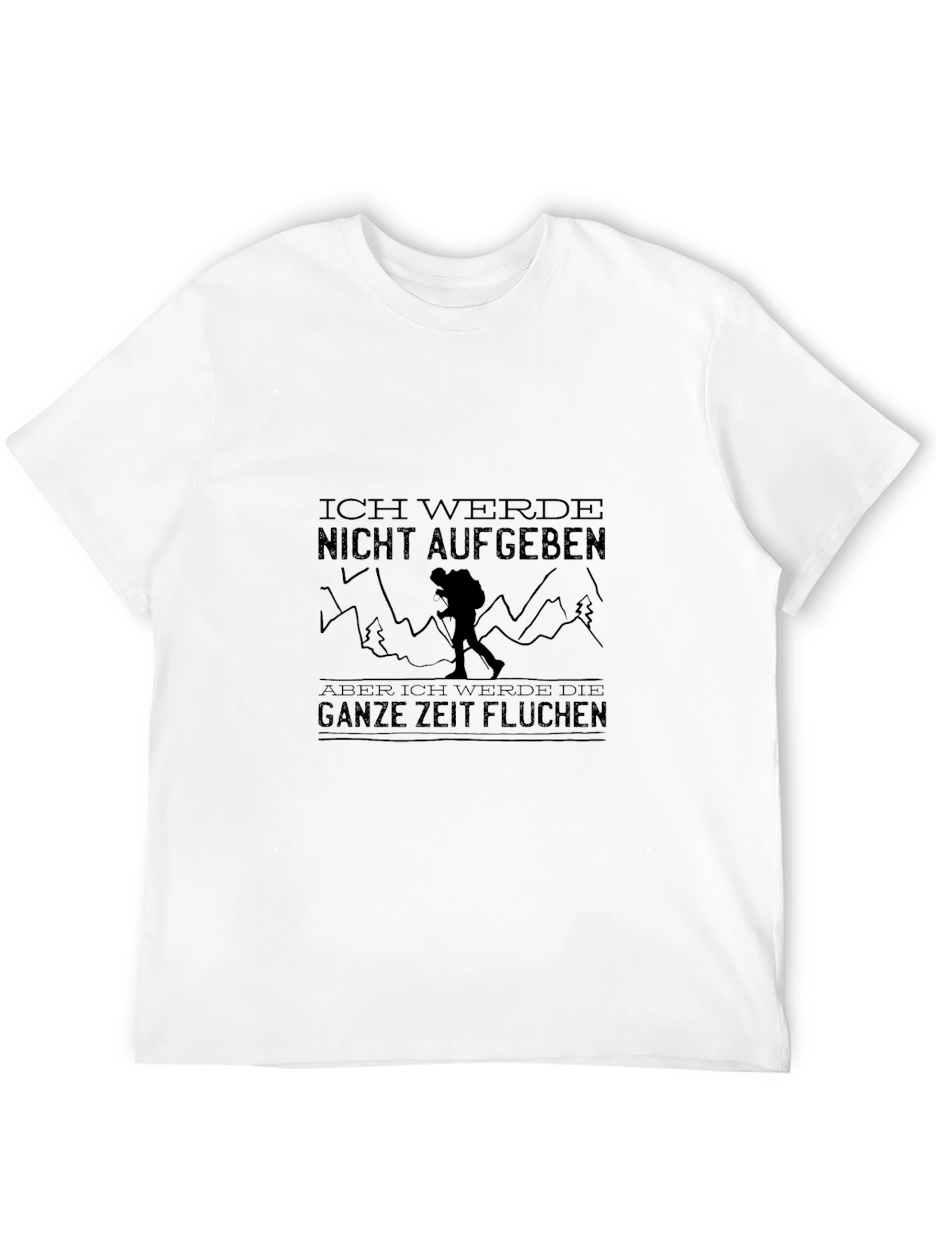 Black Ich Werde Hiking T-Shirt - Never Give Up view 12