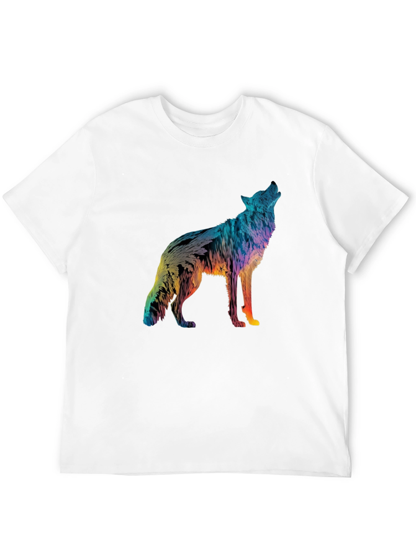 Black Vivid Wolf Graphic Tee - Men's Black T-Shirt view 12