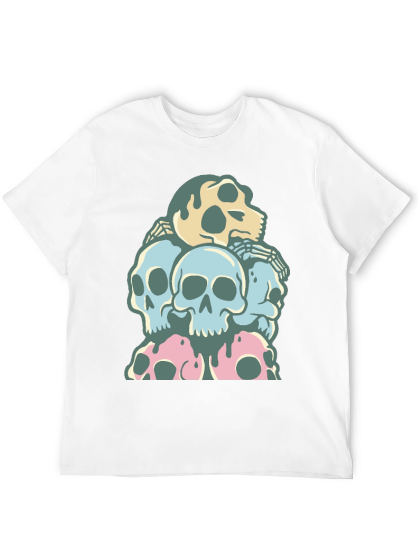 Black Skull Pile T-Shirt - Dark Humor Graphic Tee view 12