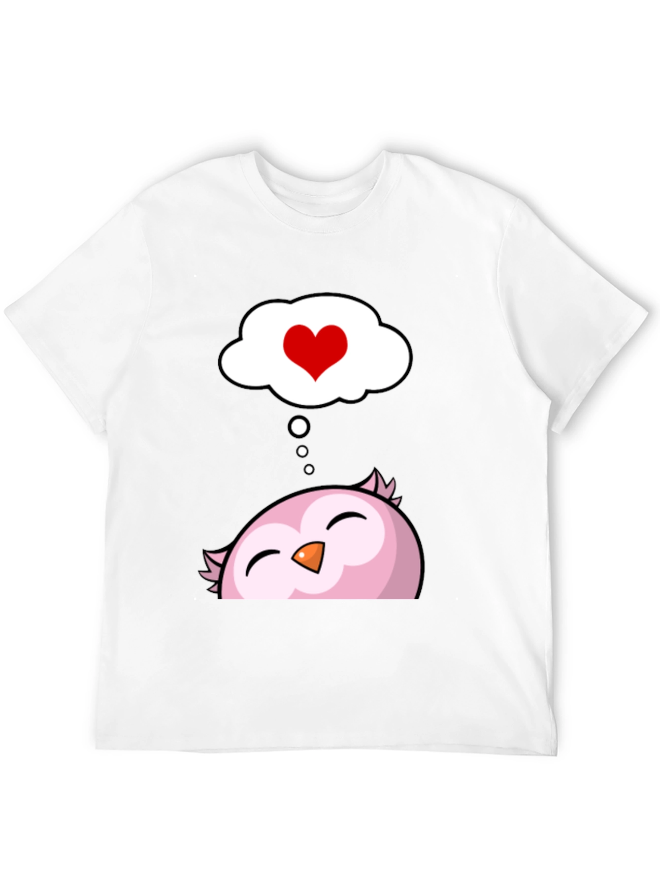 Black Cute Owl in Love Men's Black T-Shirt view 12