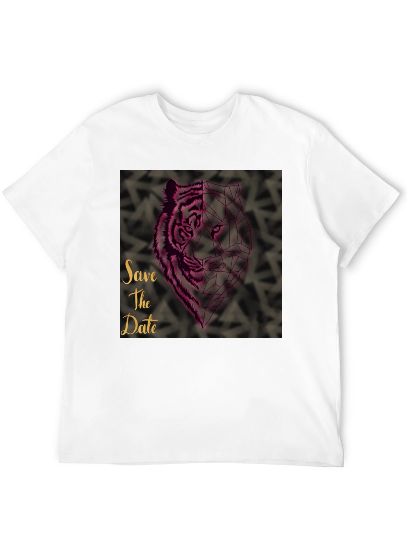 Black Save the Date Geometric Tiger Graphic T-Shirt view 12
