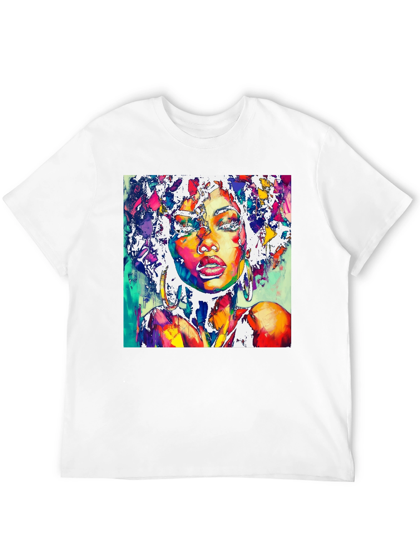 Black Vibrant Woman Portrait Graphic T-Shirt view 12