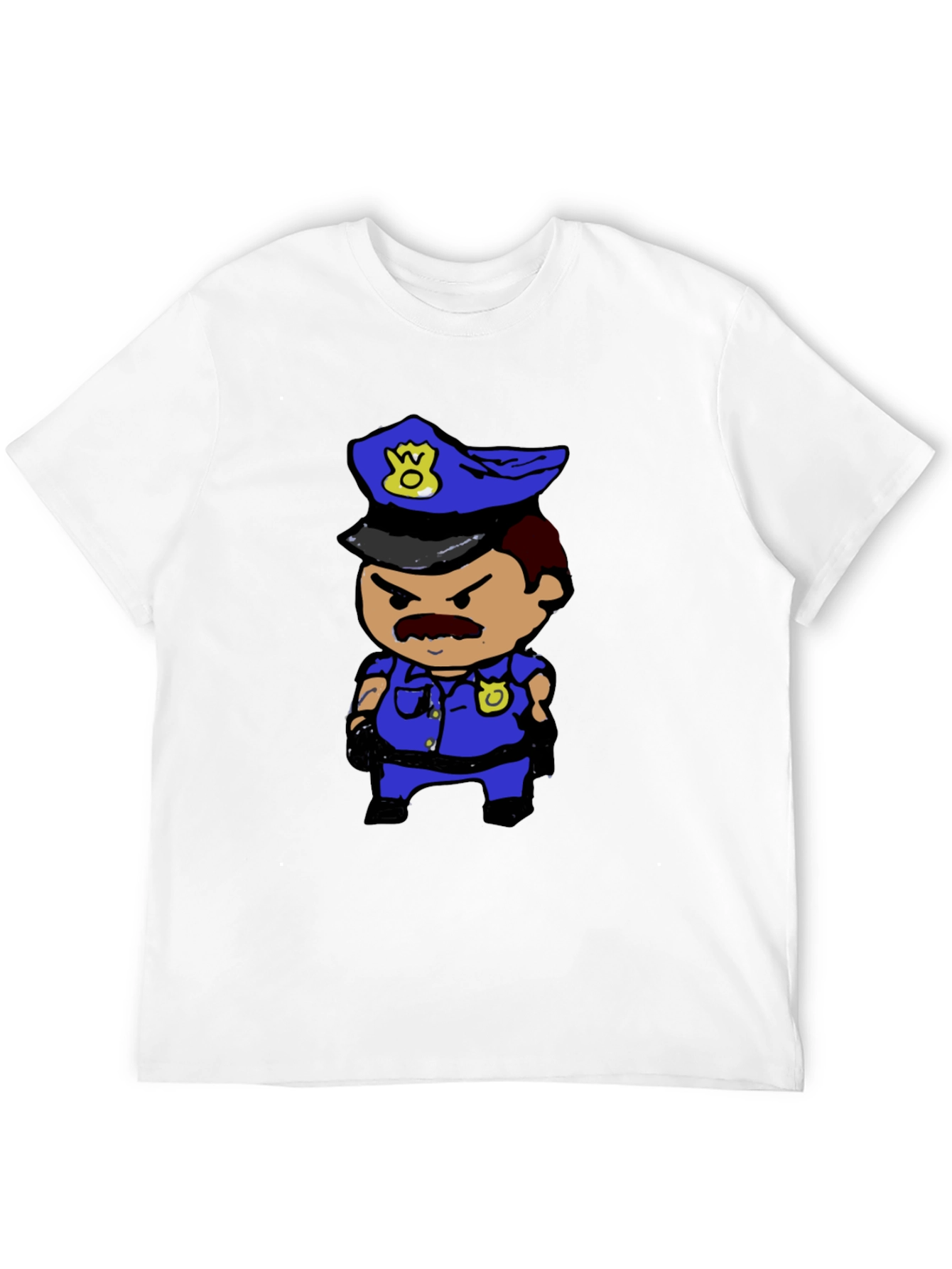 Black Cartoon Cop T-Shirt view 12