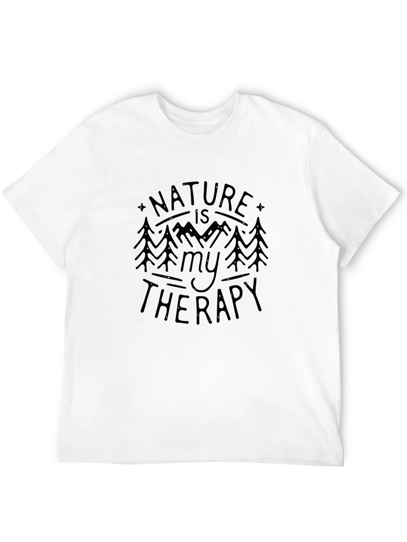 Black Nature is My Therapy Graphic T-Shirt - Black view 12