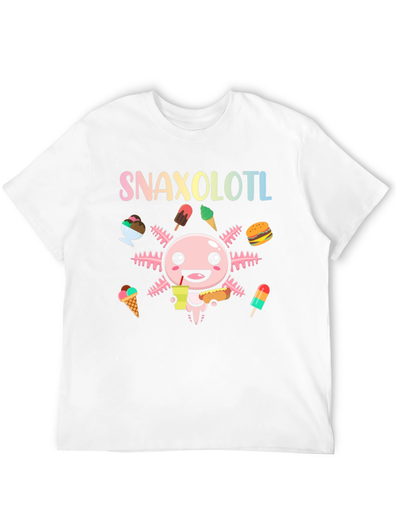 Black Snaxolotl Axolotl Food Lover T-Shirt view 12