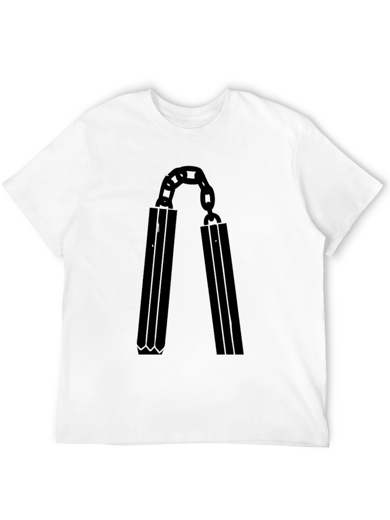 Black Nunchuck Graphic T-Shirt - Martial Arts Inspired Black Tee view 12