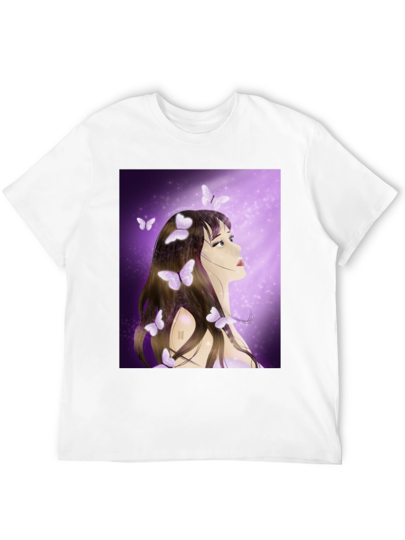 Black Girl with Butterfly T-Shirt - Artistic Graphic Tee view 12