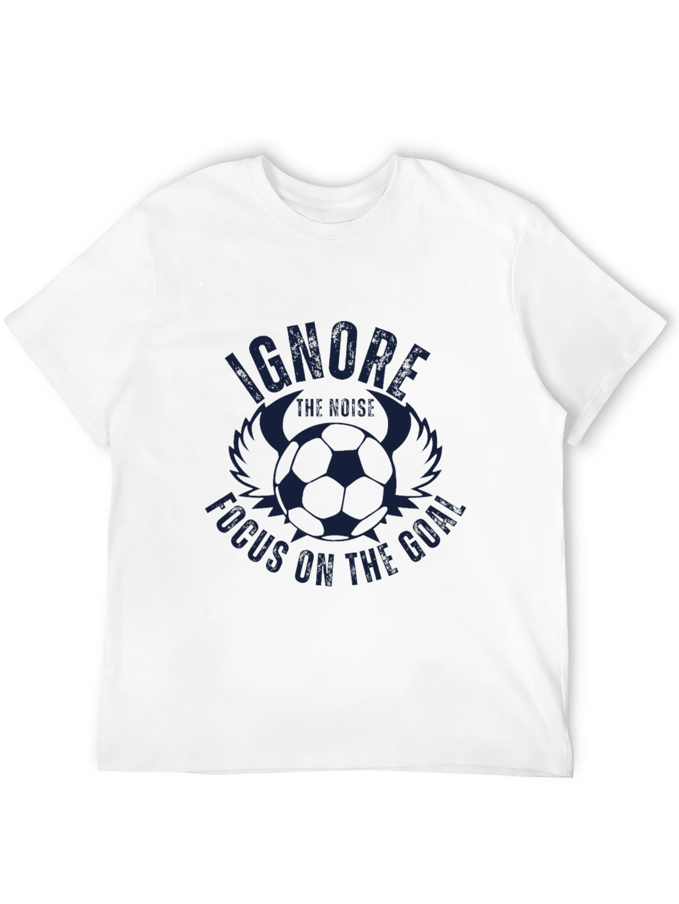 Men's Black Soccer Graphic Tee - Ignore the Noise - 12