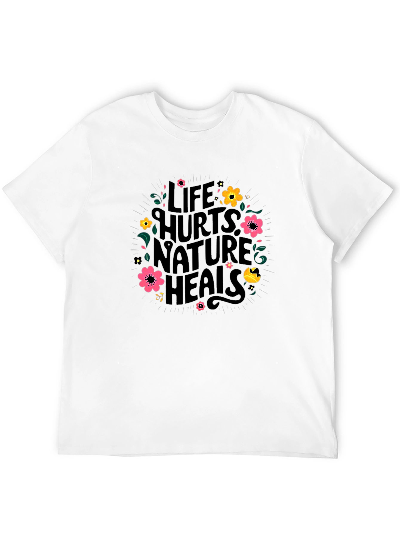 Black Life Hurts Nature Heals Graphic T-Shirt view 12