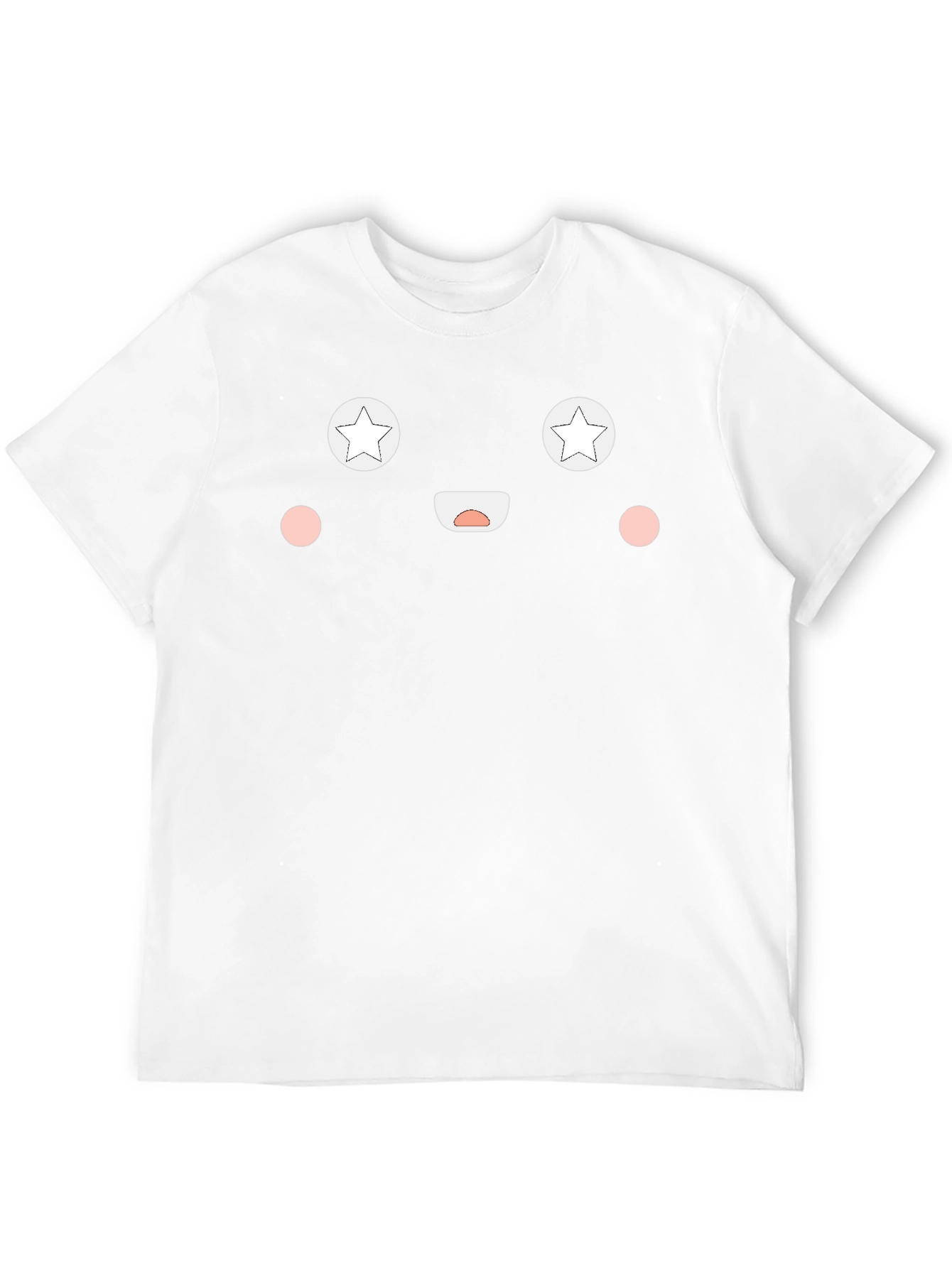 Black Fun Face Black T-Shirt - Star Eyes, Cute Smile view 12