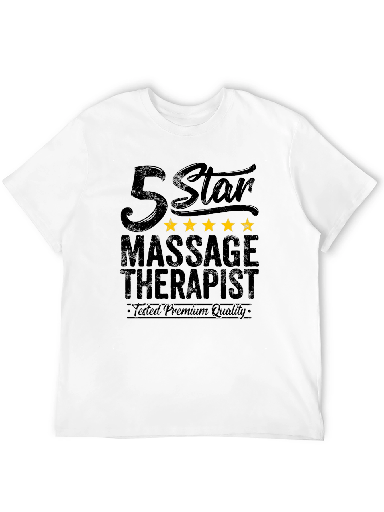 Black 5 Star Massage Therapist Graphic T-Shirt view 12