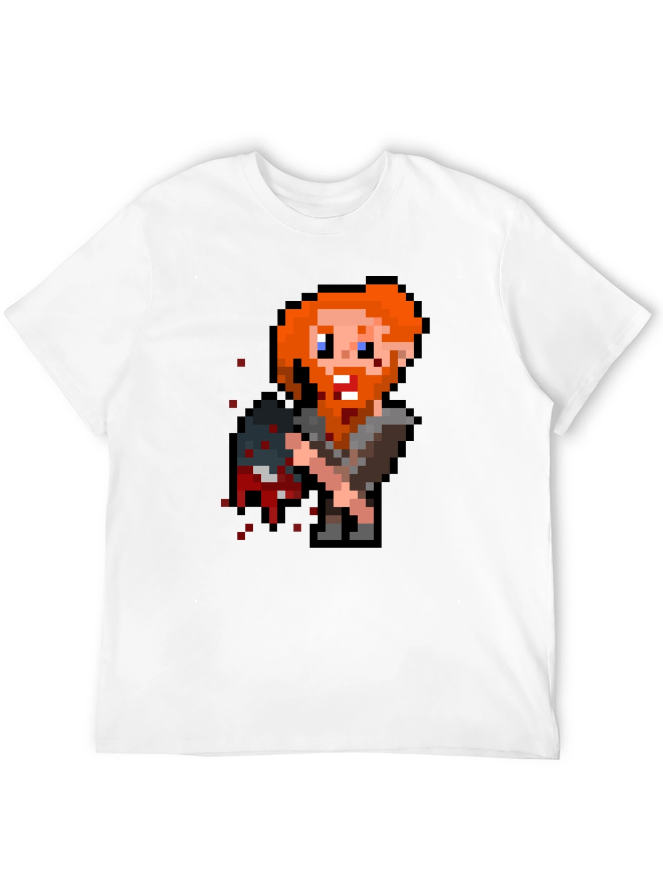 Black Pixelated Viking T-Shirt - Retro Gaming Tee view 12