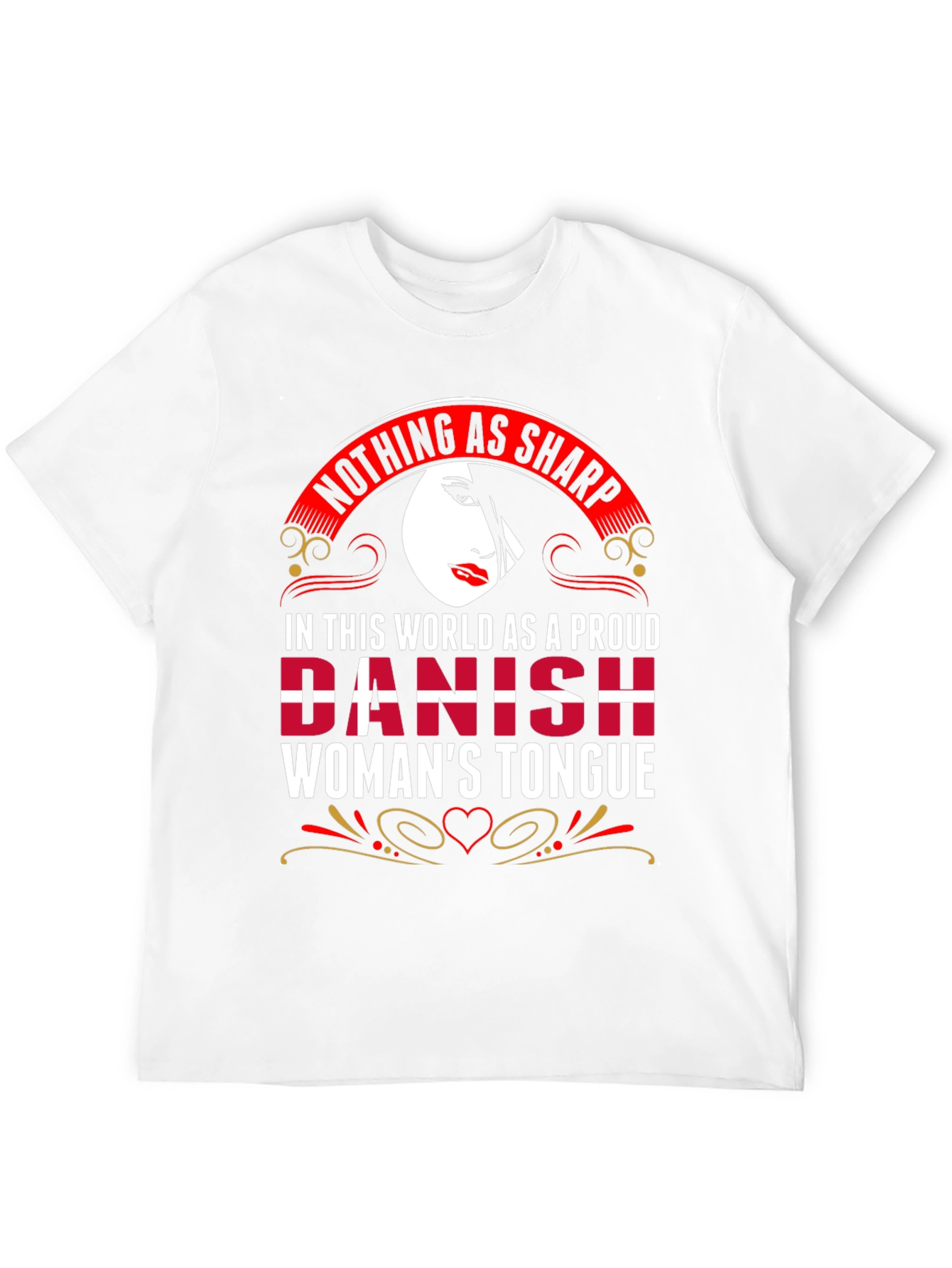 Black Proud Danish Woman's Tongue Graphic Tee view 12