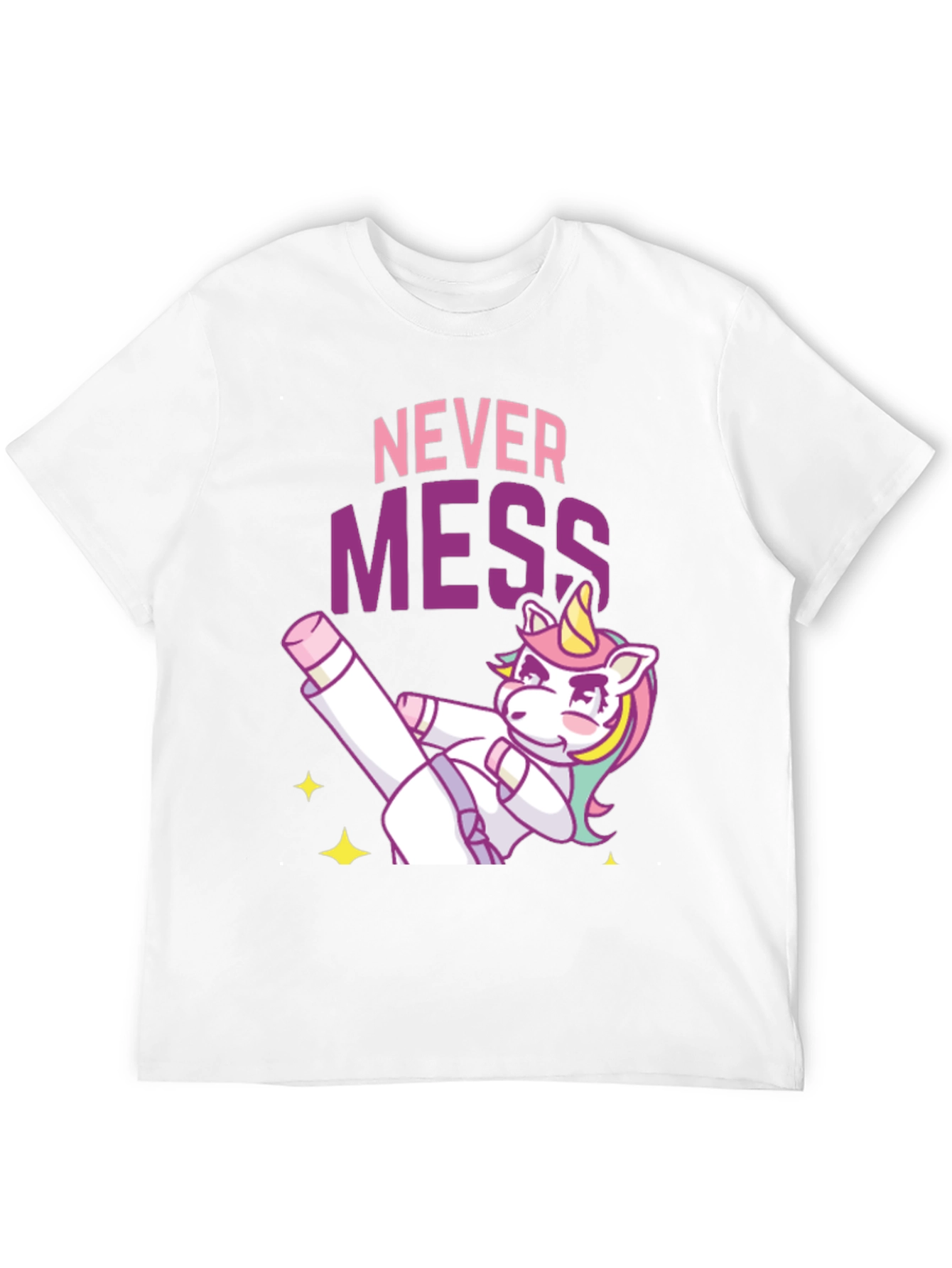 Black Never Mess Funny Unicorn Graphic Tee view 12