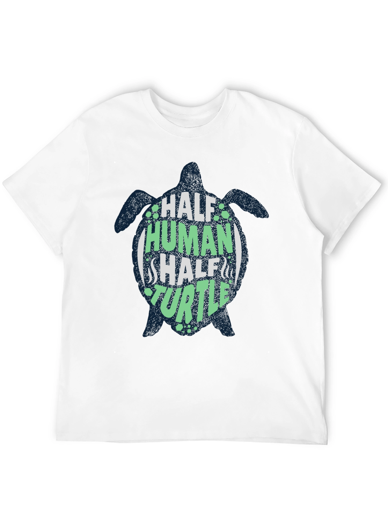 Black Half Human Half Turtle Black Graphic T-Shirt view 12