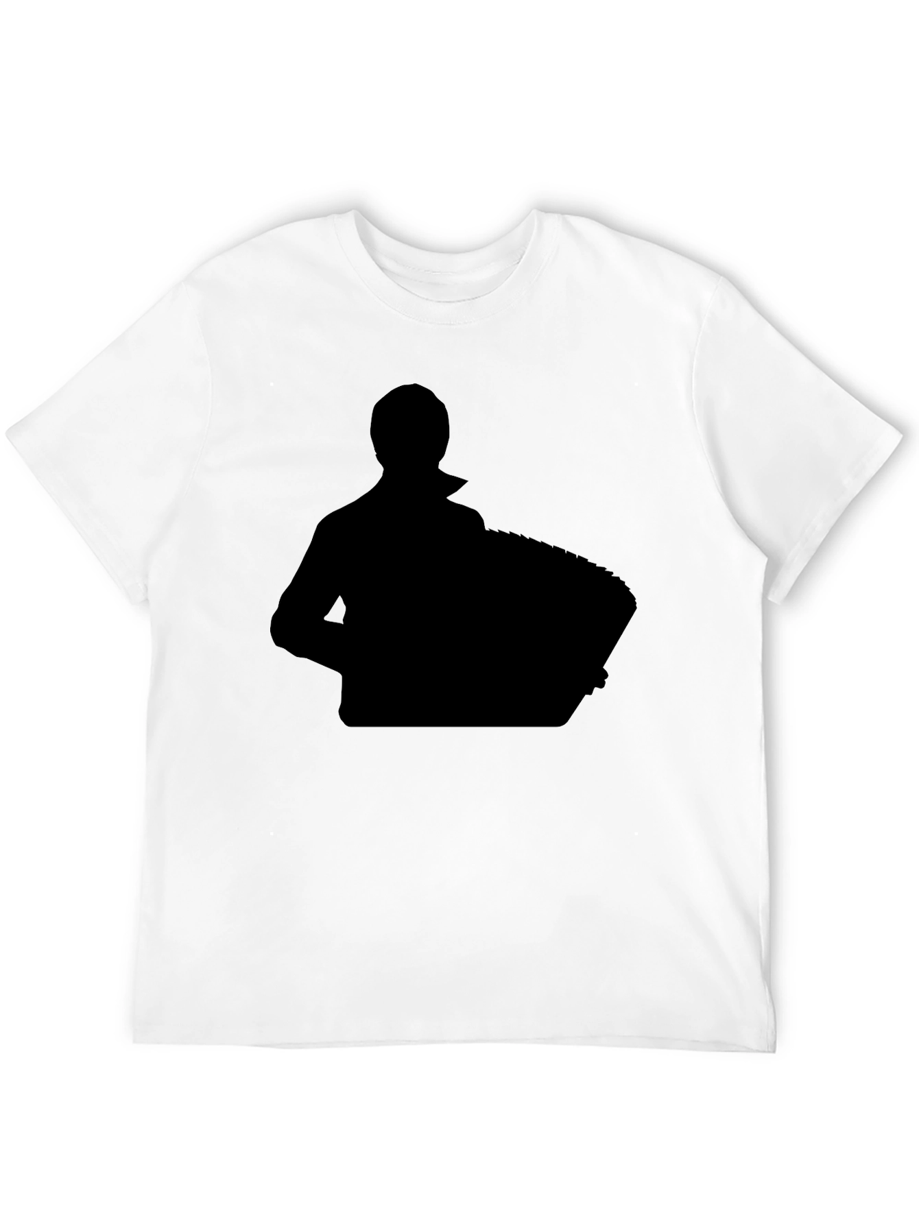 Black Silhouette Accordion Player T-Shirt - Black view 12
