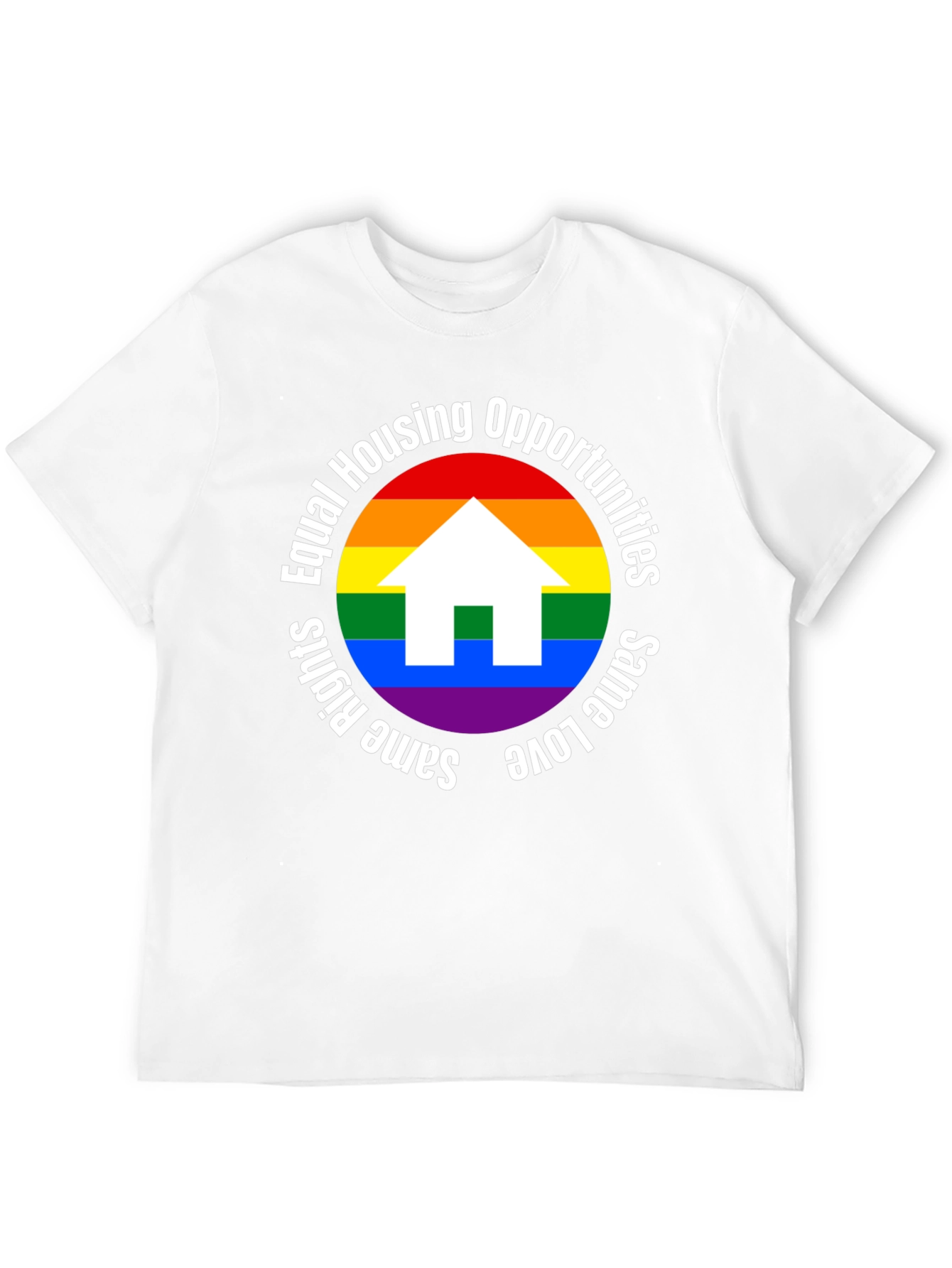 Black Equal Housing Opportunities Rainbow Pride T-Shirt view 12