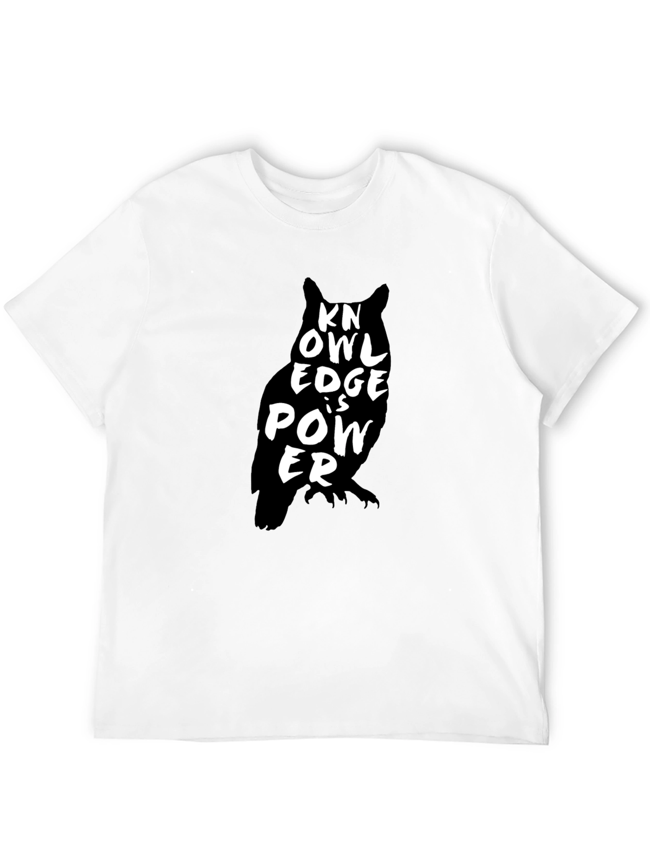 Black Knowledge is Power Owl Graphic T-Shirt - Black view 12