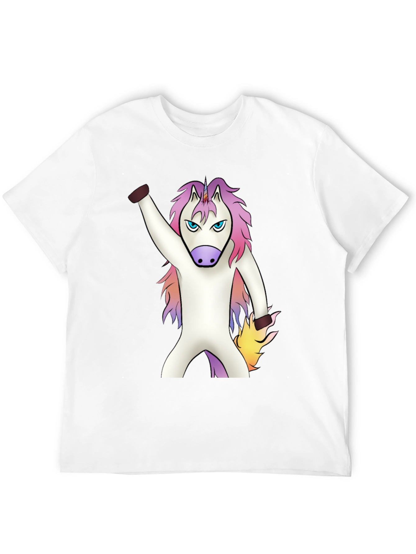 Black Angry Unicorn T-Shirt - Black Cotton Tee view 12