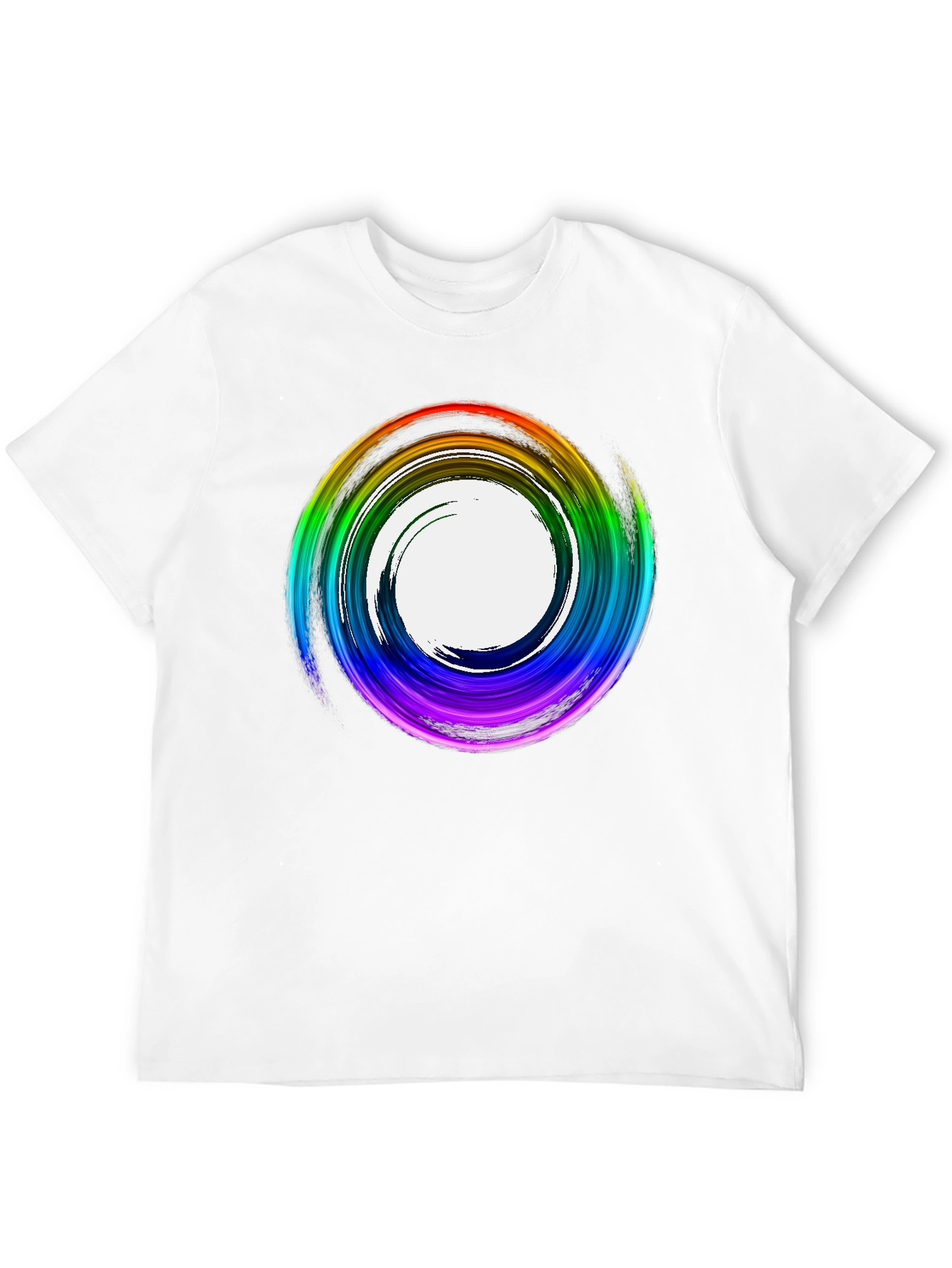 Black Rainbow Swirl Graphic Tee - Stylish Casual Top view 12