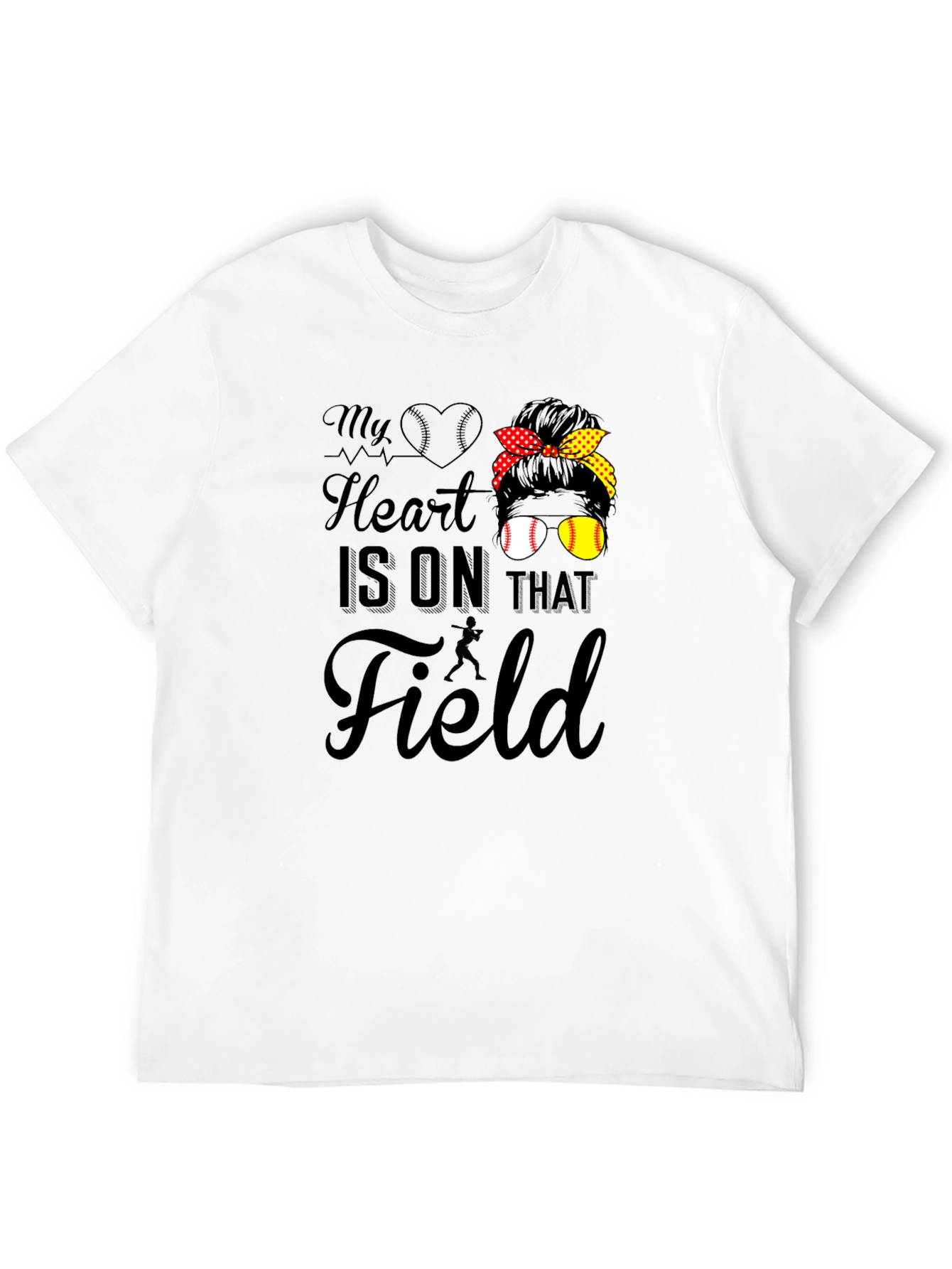 Black My Heart Is On That Field T-Shirt - Baseball Mom Tee view 12