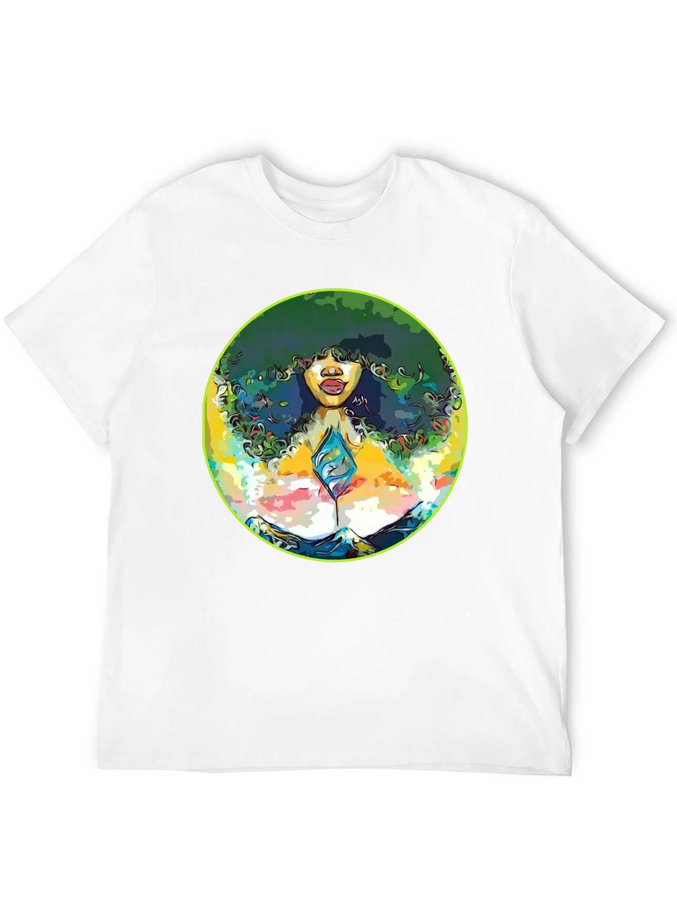 Black Afro Woman Graphic Tee - Artistic Portrait T-Shirt view 12