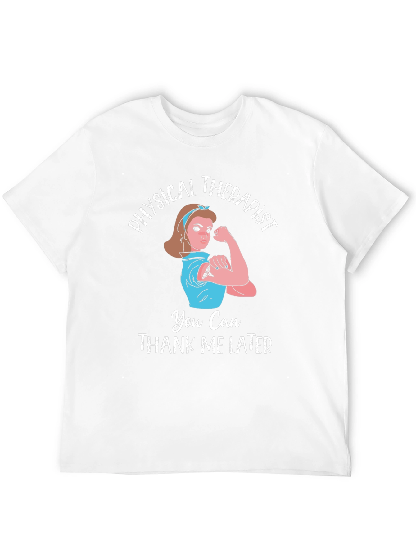 Black Physical Therapist T-Shirt | Rosie the Riveter Design view 12