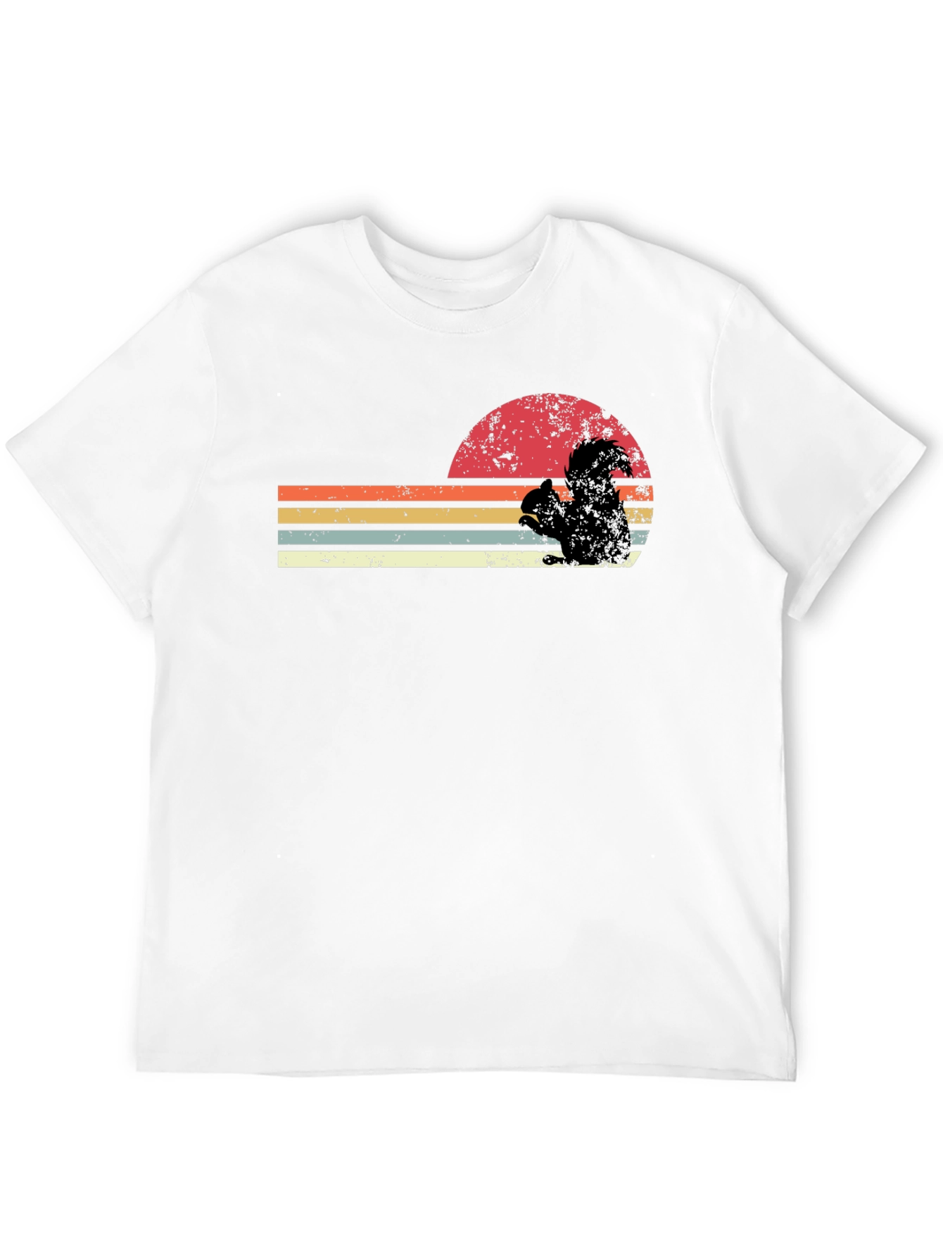 Black Retro Squirrel Sunset Graphic Tee - Black view 12