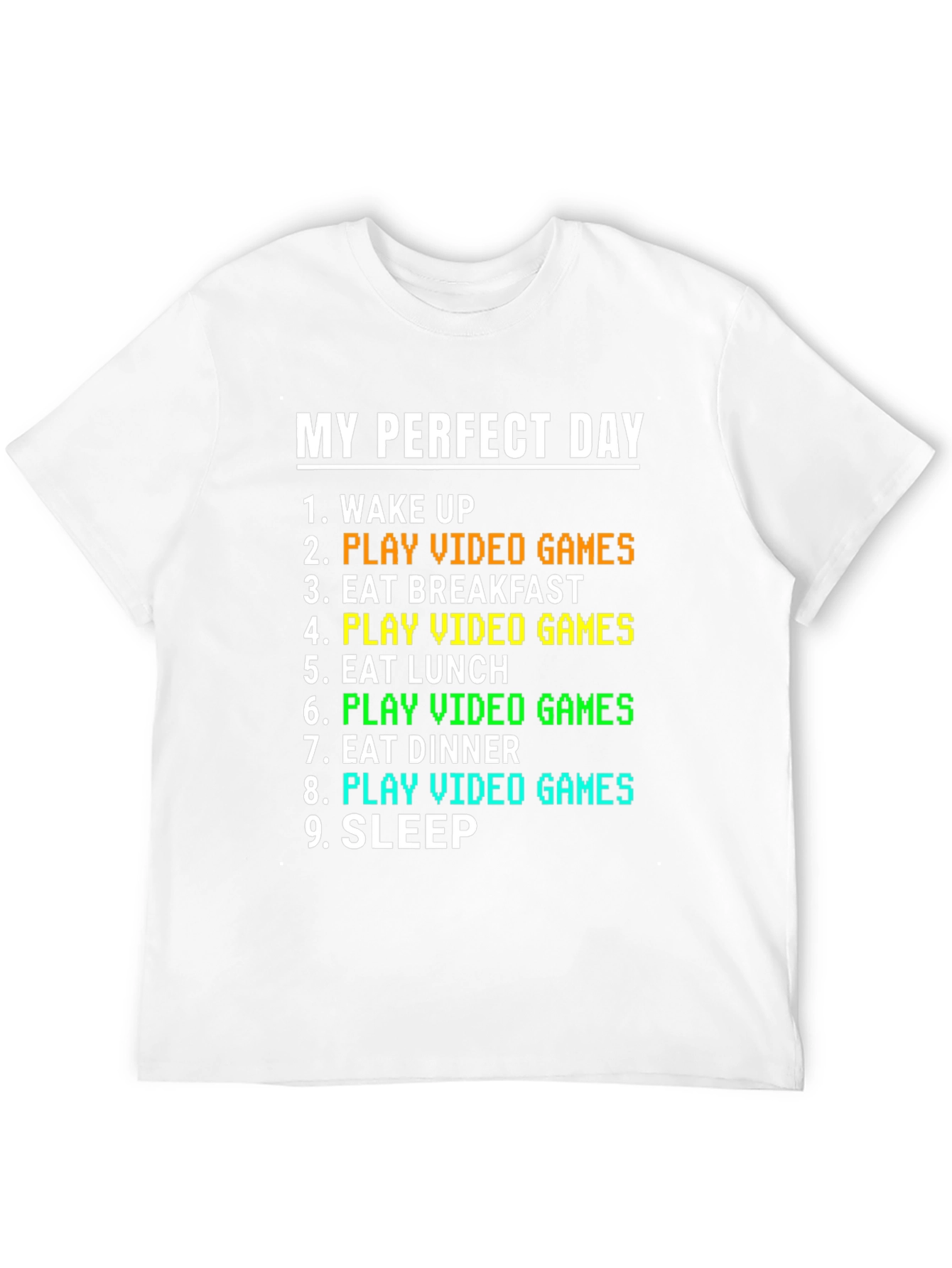 Black My Perfect Day Gamer T-Shirt view 12