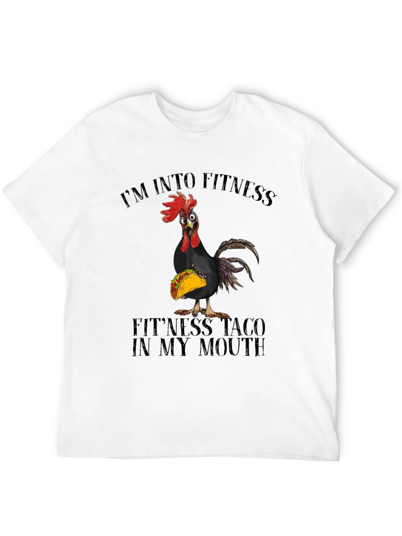Black Fitness Taco Chicken Graphic Tee view 12