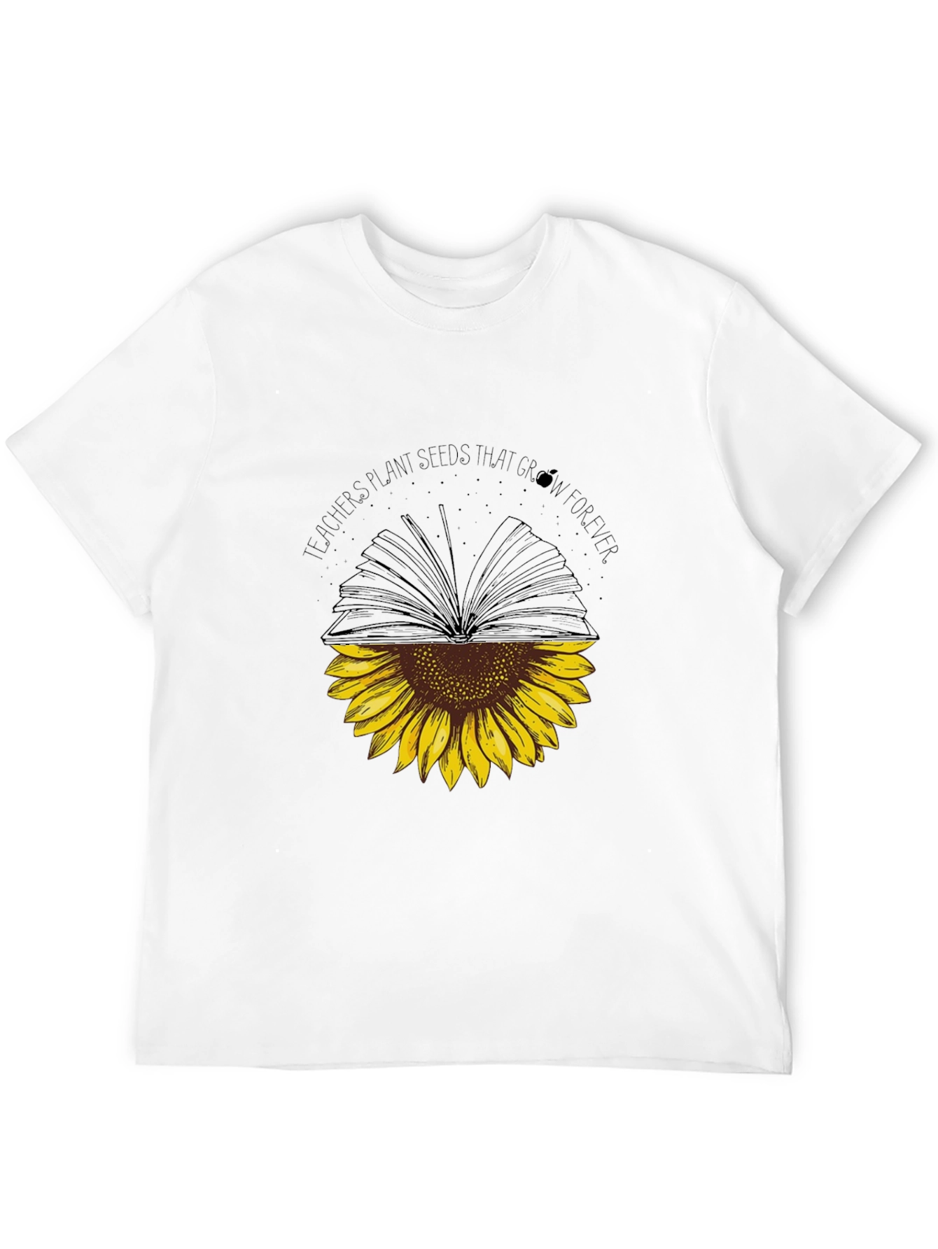 Black Teacher's Plant Seeds Sunflower Book T-Shirt view 12