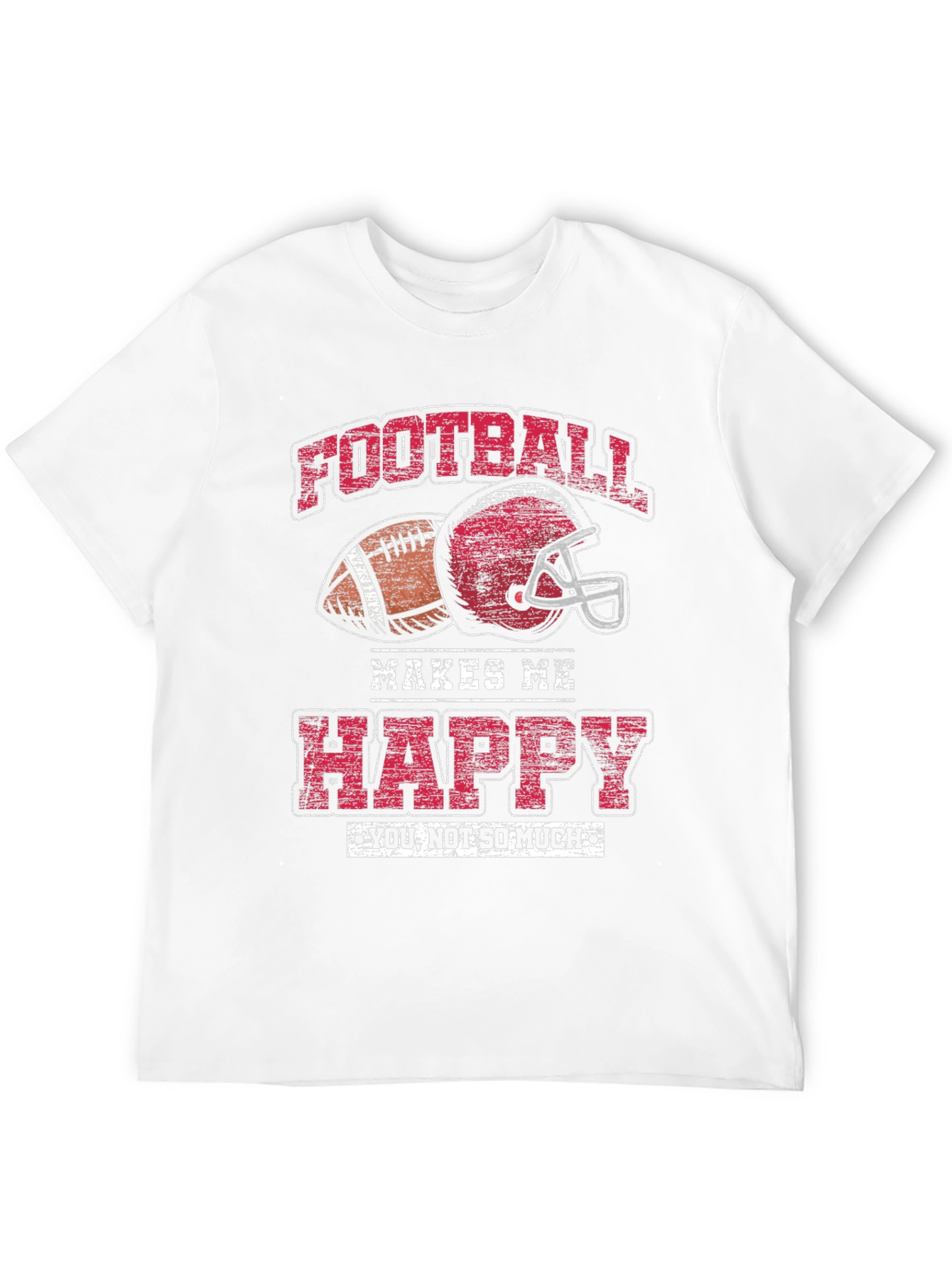 Black Football Makes Me Happy Graphic T-Shirt view 12
