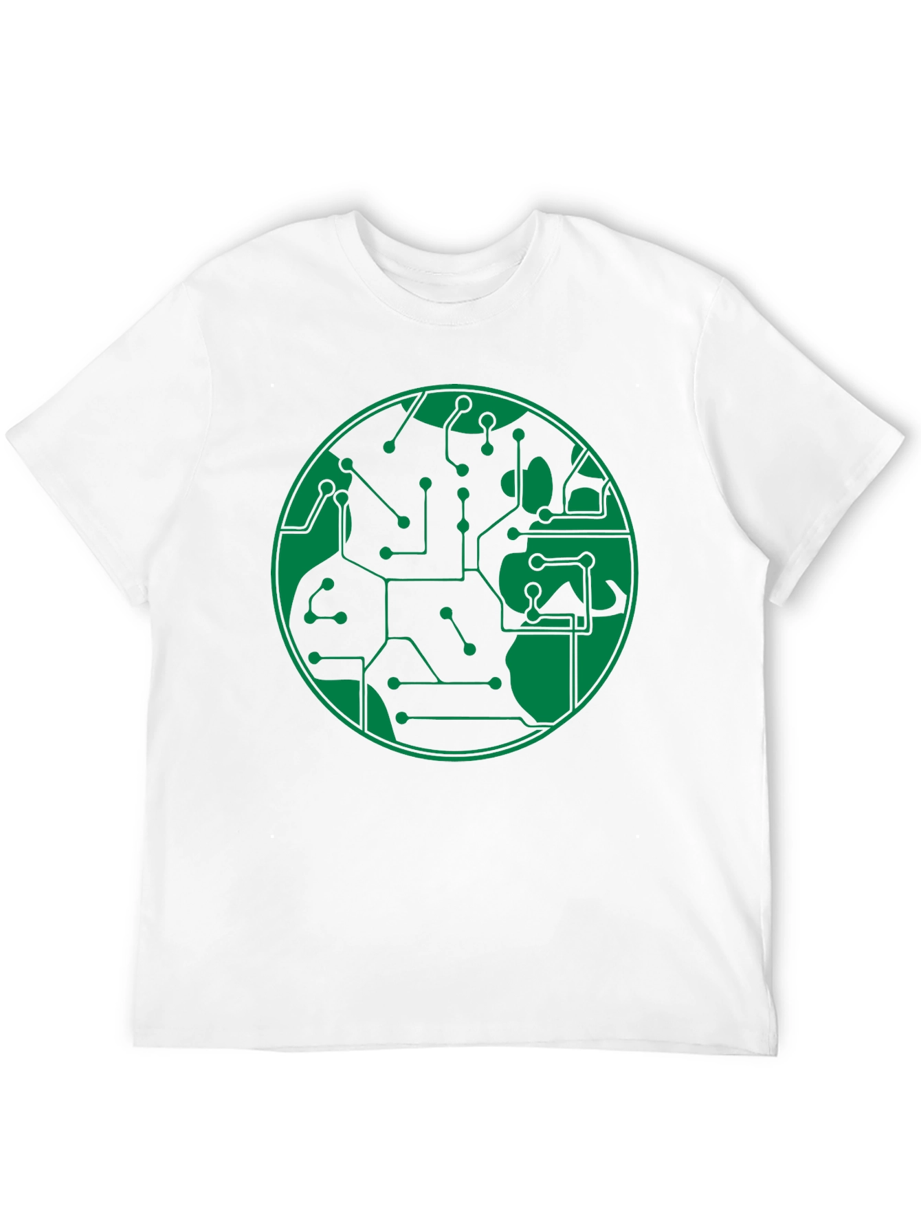 Black Circuit Board Earth Graphic T-Shirt - Black view 12