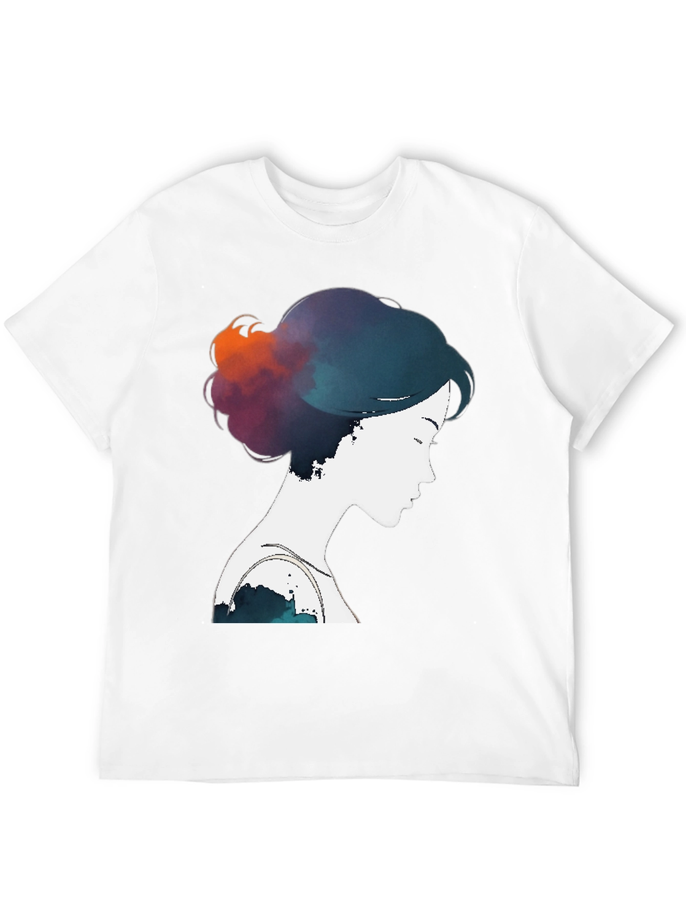 Black Watercolor Silhouette T-Shirt - Artistic Design view 12