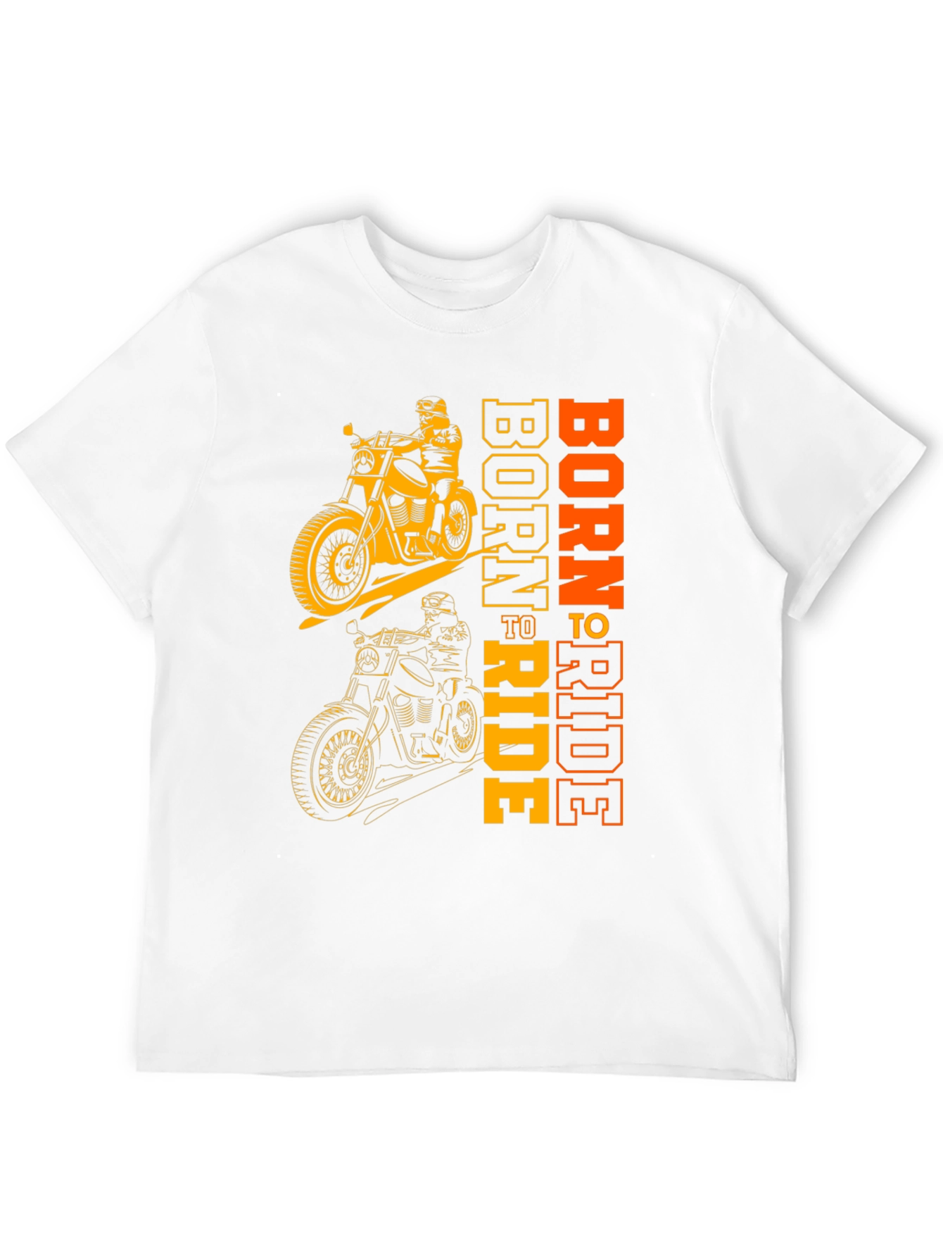 Black Born to Ride Motorcycle Graphic Tee - Black view 12