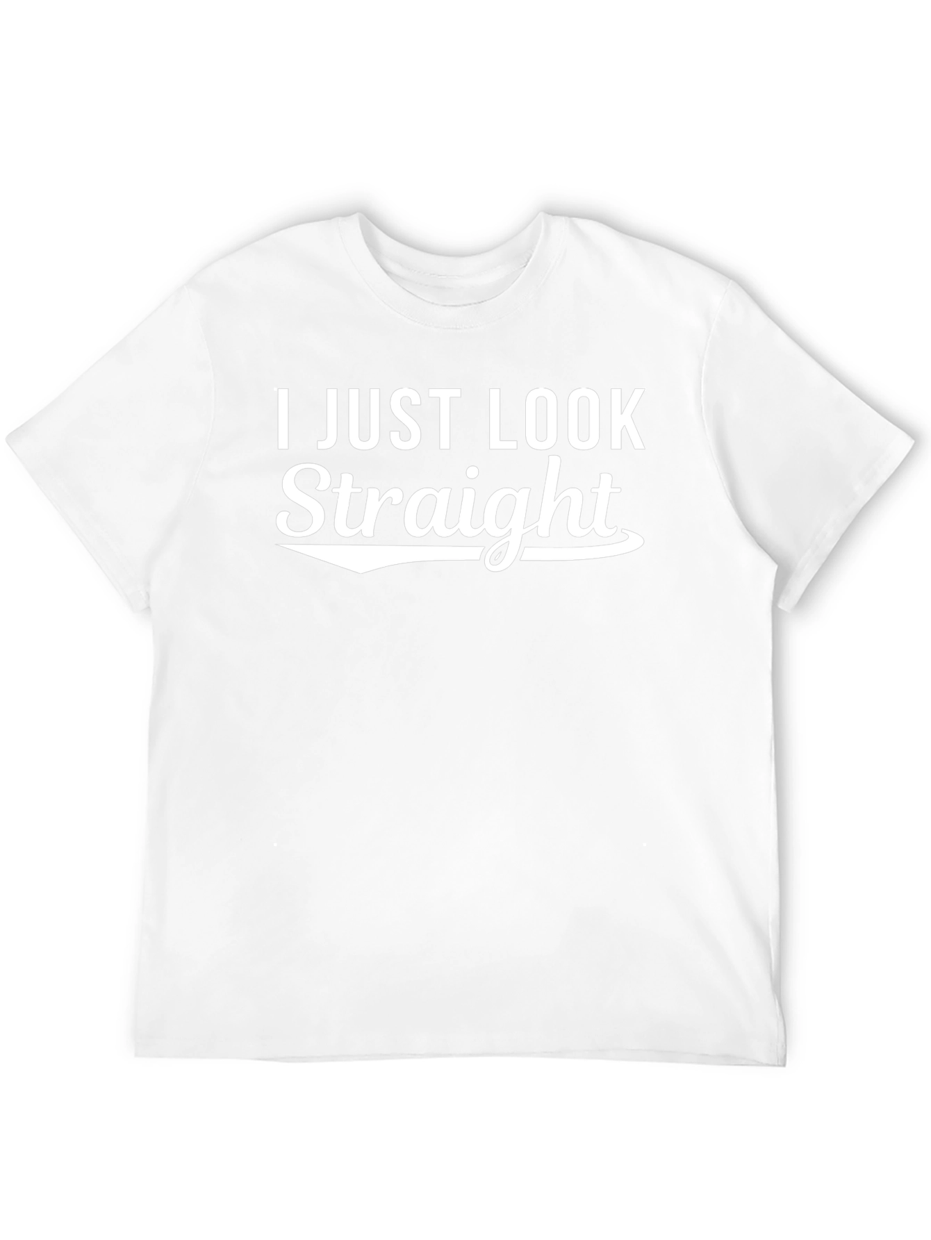 Black I Just Look Straight Graphic Tee - Soft Cotton Blend view 12